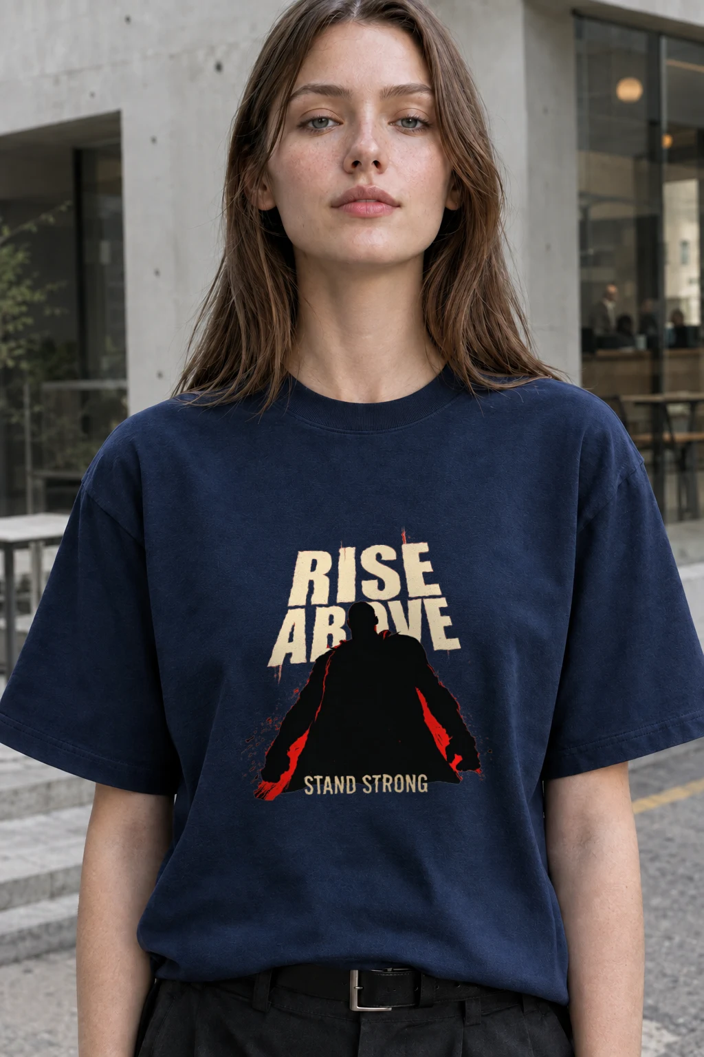 "Rise Above" Heavyweight Unisex Crewneck T-shirt | Gildan 5000
