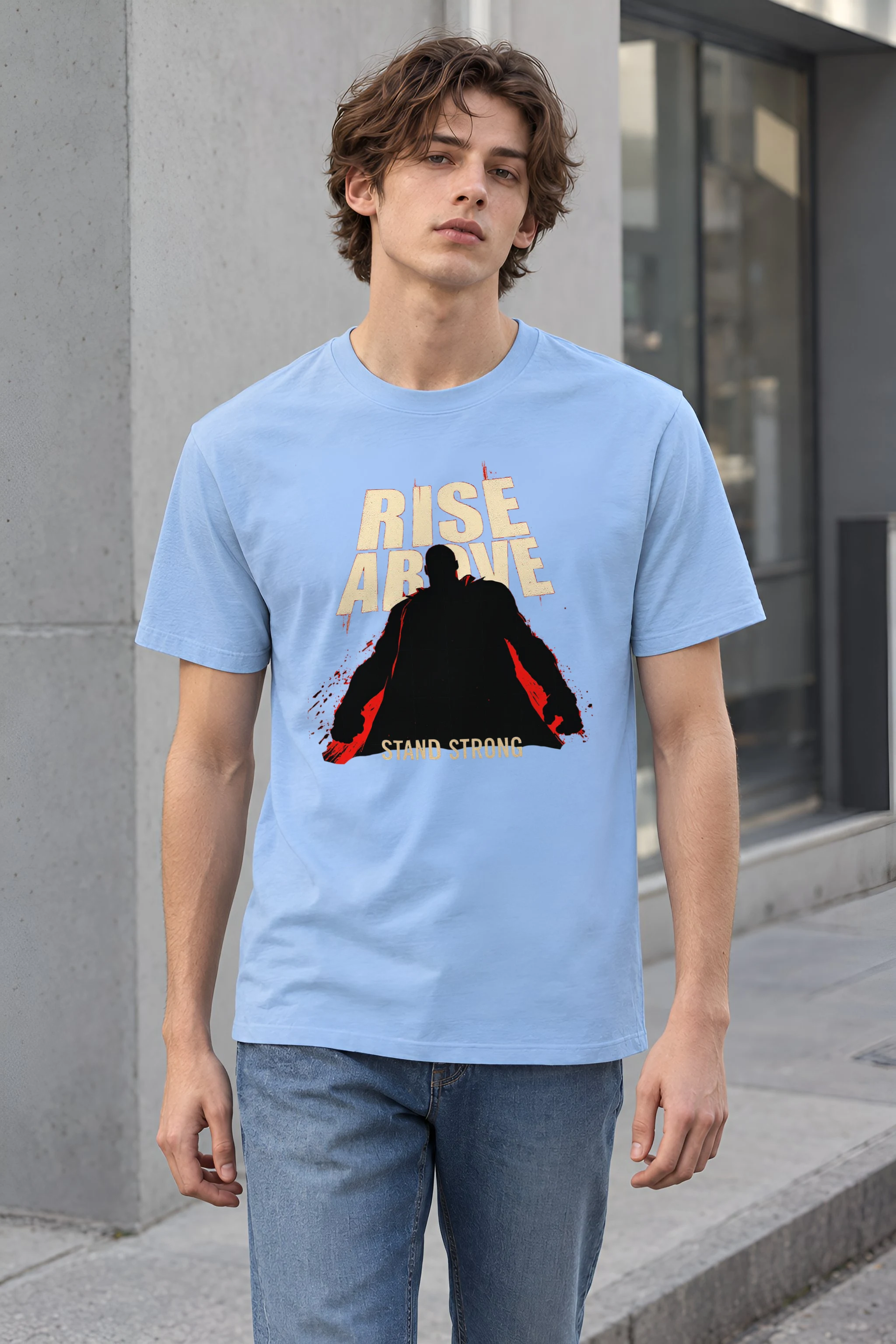 "Rise Above" Heavyweight Unisex Crewneck T-shirt