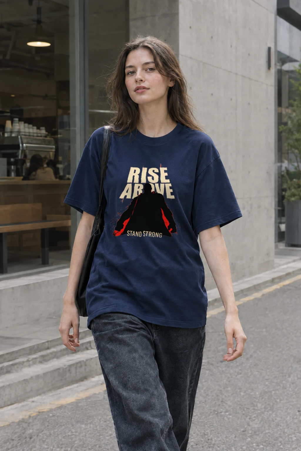 "Rise Above" Heavyweight Unisex Crewneck T-shirt | Gildan 5000