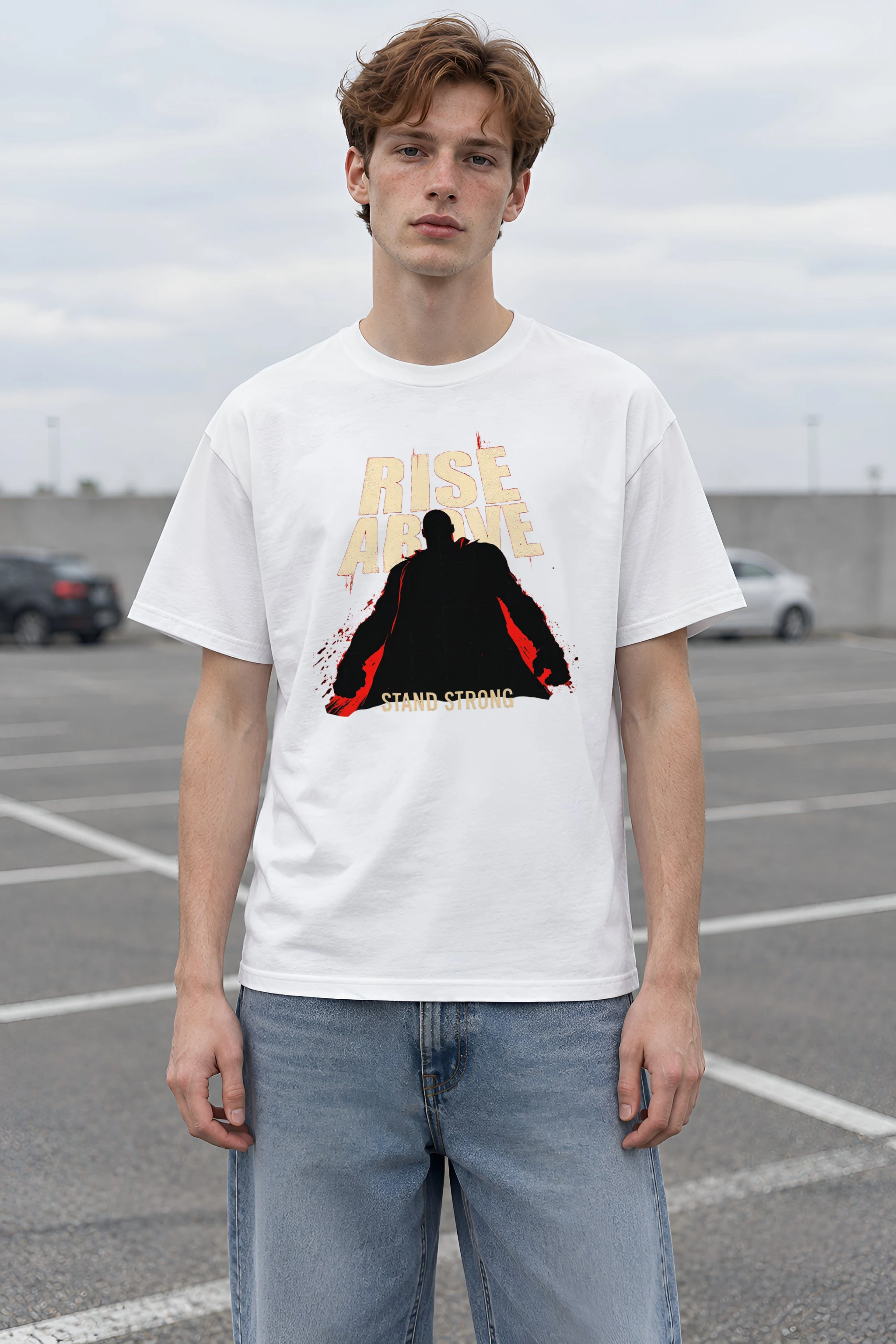 "Rise Above" Heavyweight Unisex Crewneck T-shirt