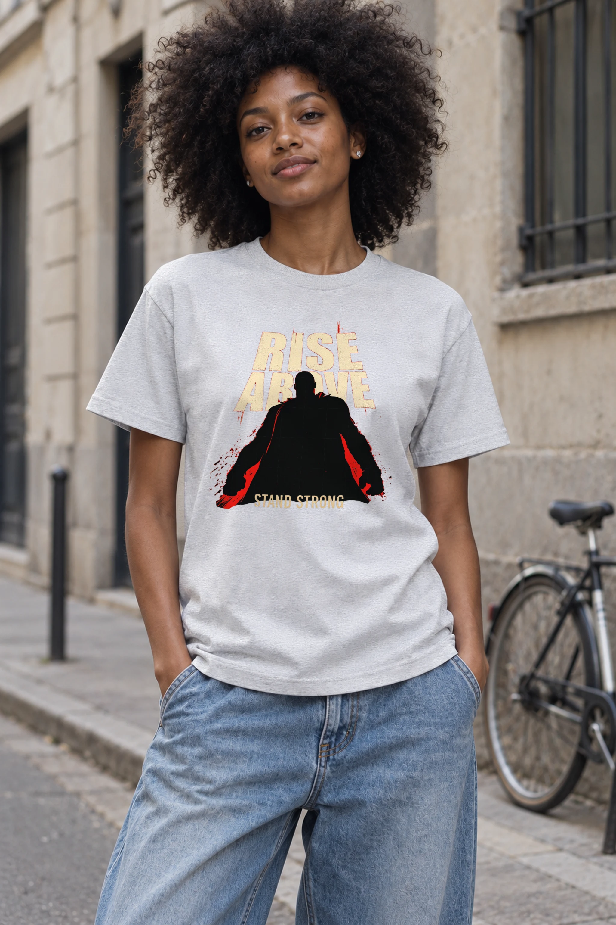 "Rise Above" Heavyweight Unisex Crewneck T-shirt