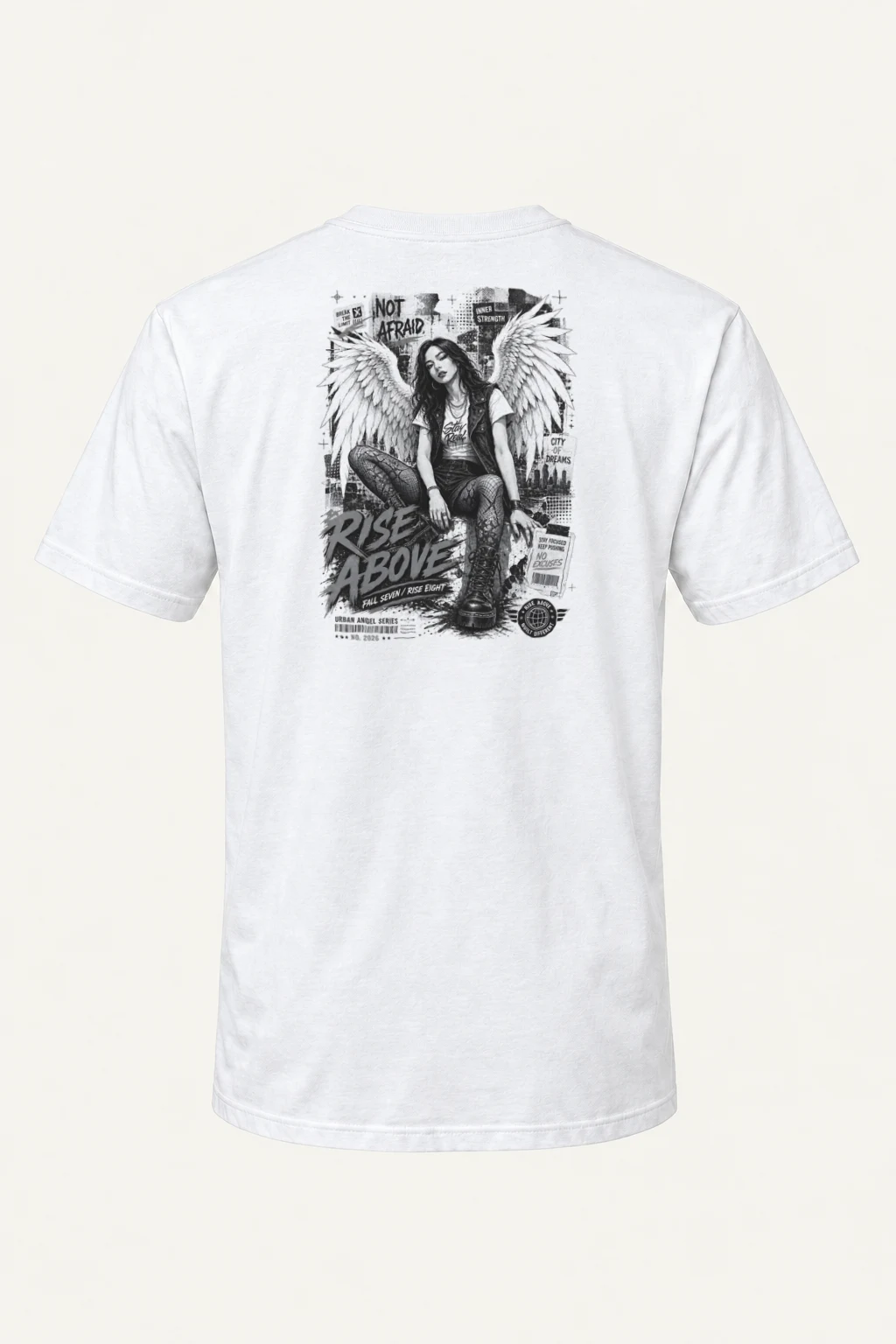 "Rise Above" Heavyweight Unisex Crewneck T-shirt | Gildan 5000