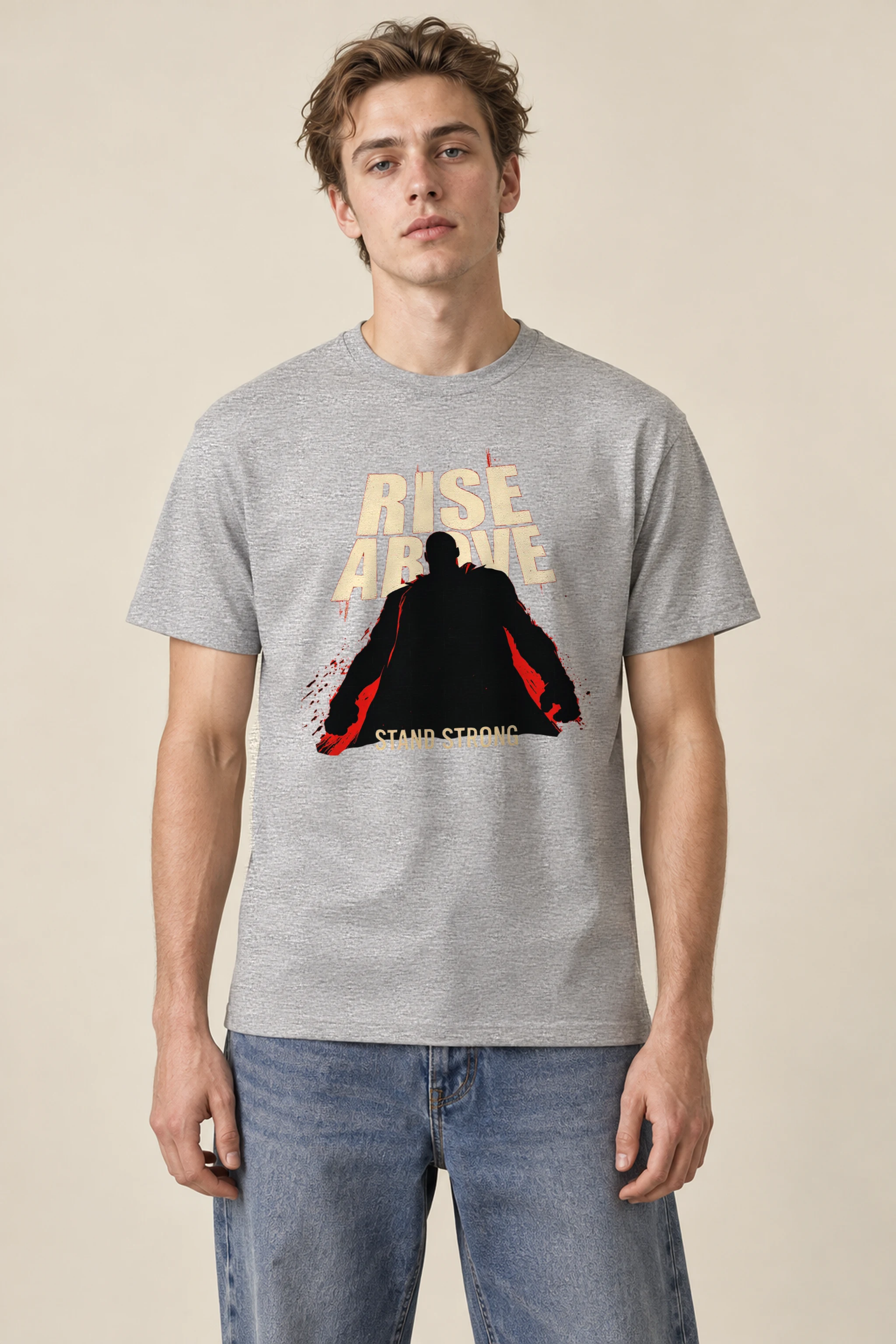 "Rise Above" Heavyweight Unisex Crewneck T-shirt