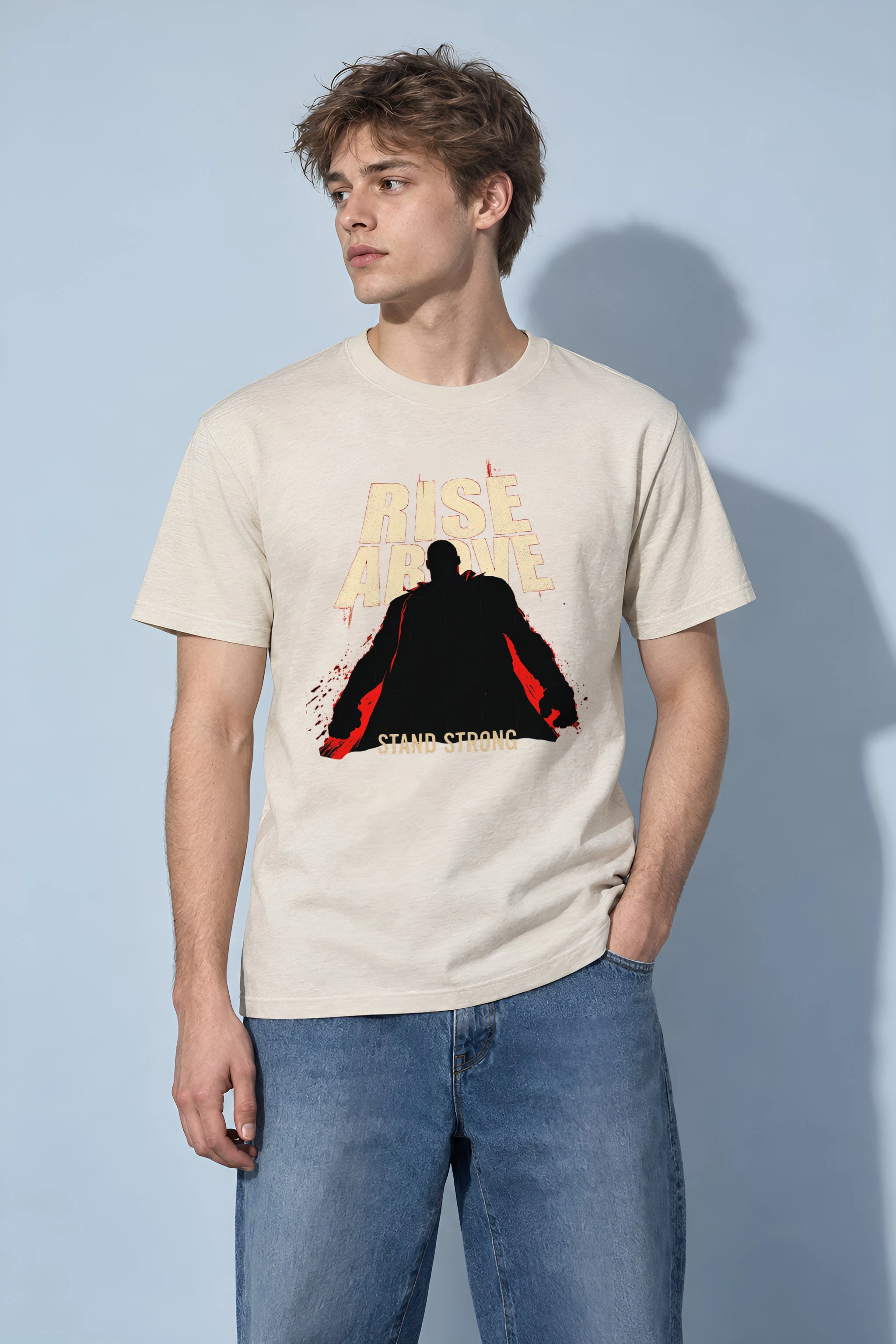 "Rise Above" Heavyweight Unisex Crewneck T-shirt