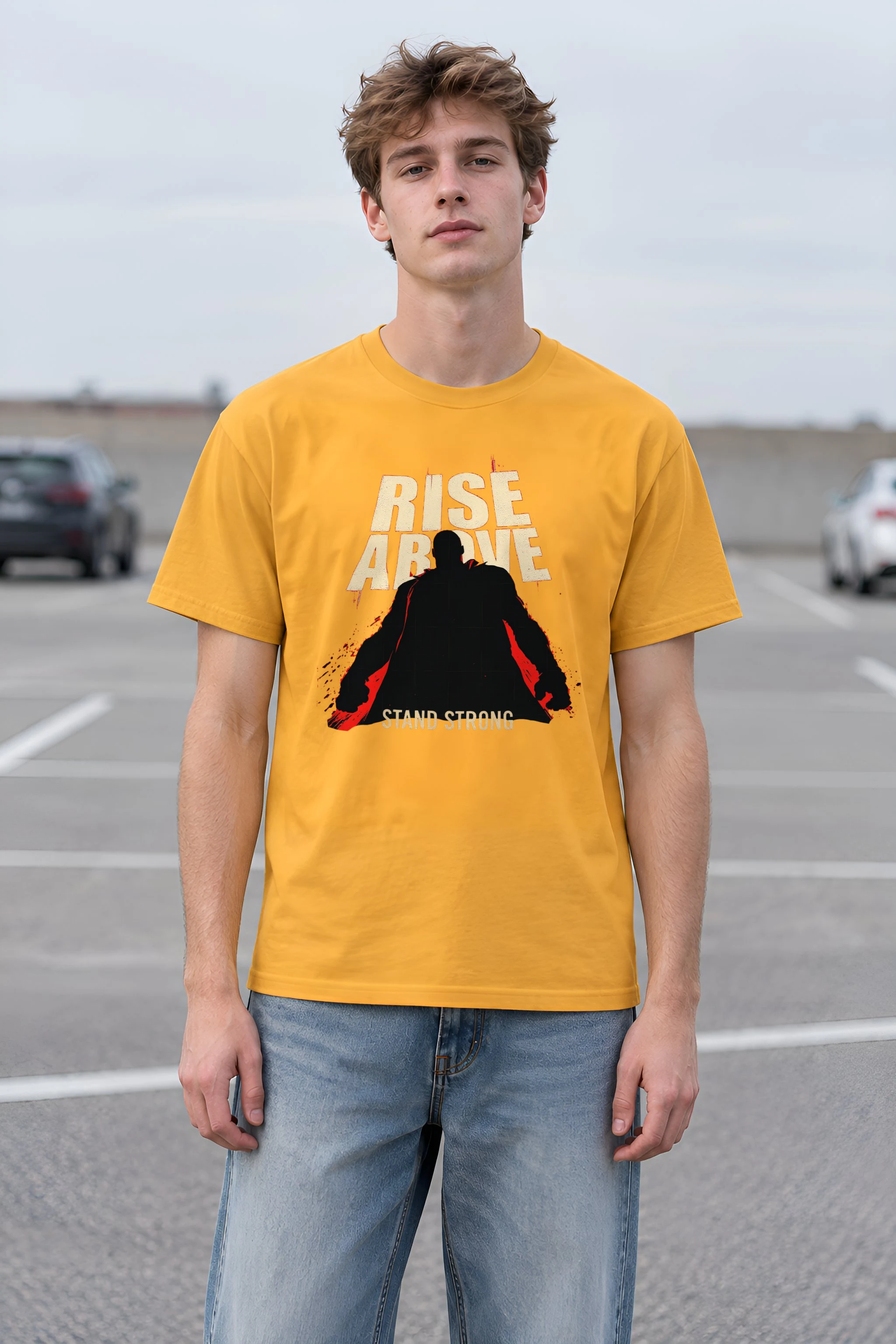 "Rise Above" Heavyweight Unisex Crewneck T-shirt