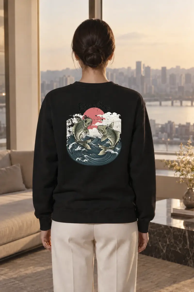"Rise Above Koi" Heavy Blend Unisex Crewneck Sweatshirt | Gildan 18000