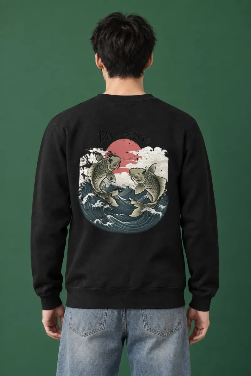 "Rise Above Koi" Heavy Blend Unisex Crewneck Sweatshirt