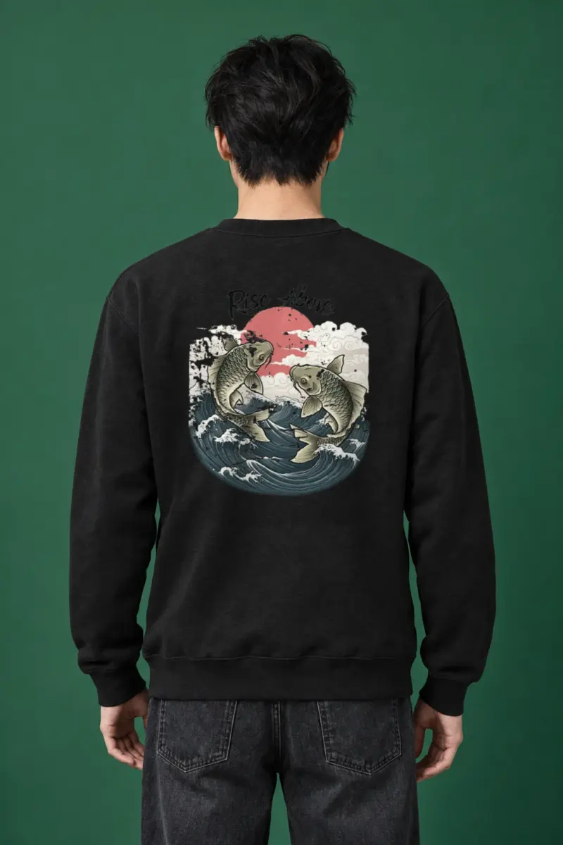 "Rise Above Koi" Heavy Blend Unisex Crewneck Sweatshirt