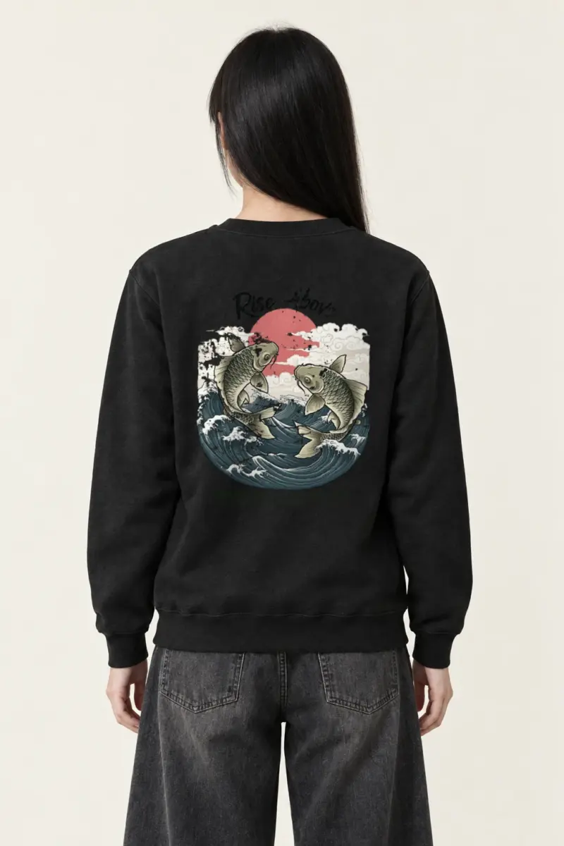 "Rise Above Koi" Heavy Blend Unisex Crewneck Sweatshirt