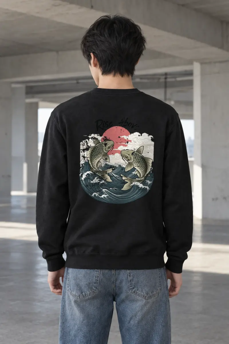 "Rise Above Koi" Heavy Blend Unisex Crewneck Sweatshirt