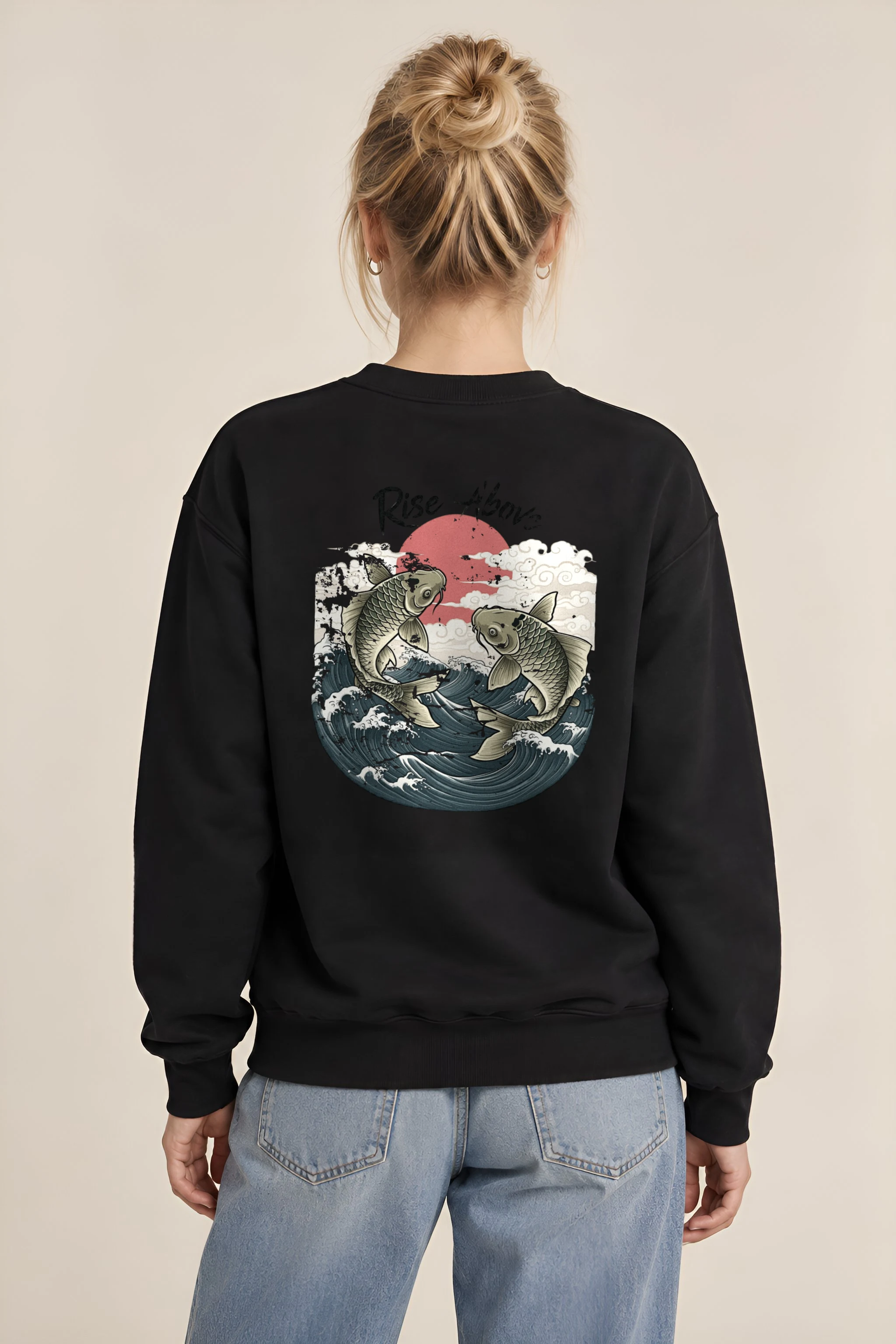"Rise Above Koi" 1 Crewneck Sweatshirt