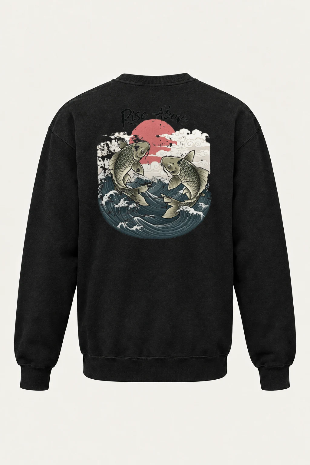 "Rise Above Koi" Heavy Blend Unisex Crewneck Sweatshirt | Gildan 18000