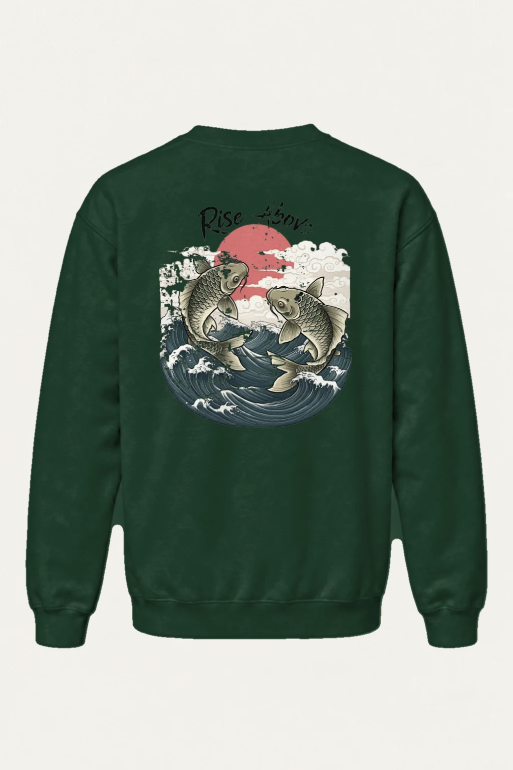 "Rise Above Koi" Heavy Blend Unisex Crewneck Sweatshirt | Gildan 18000