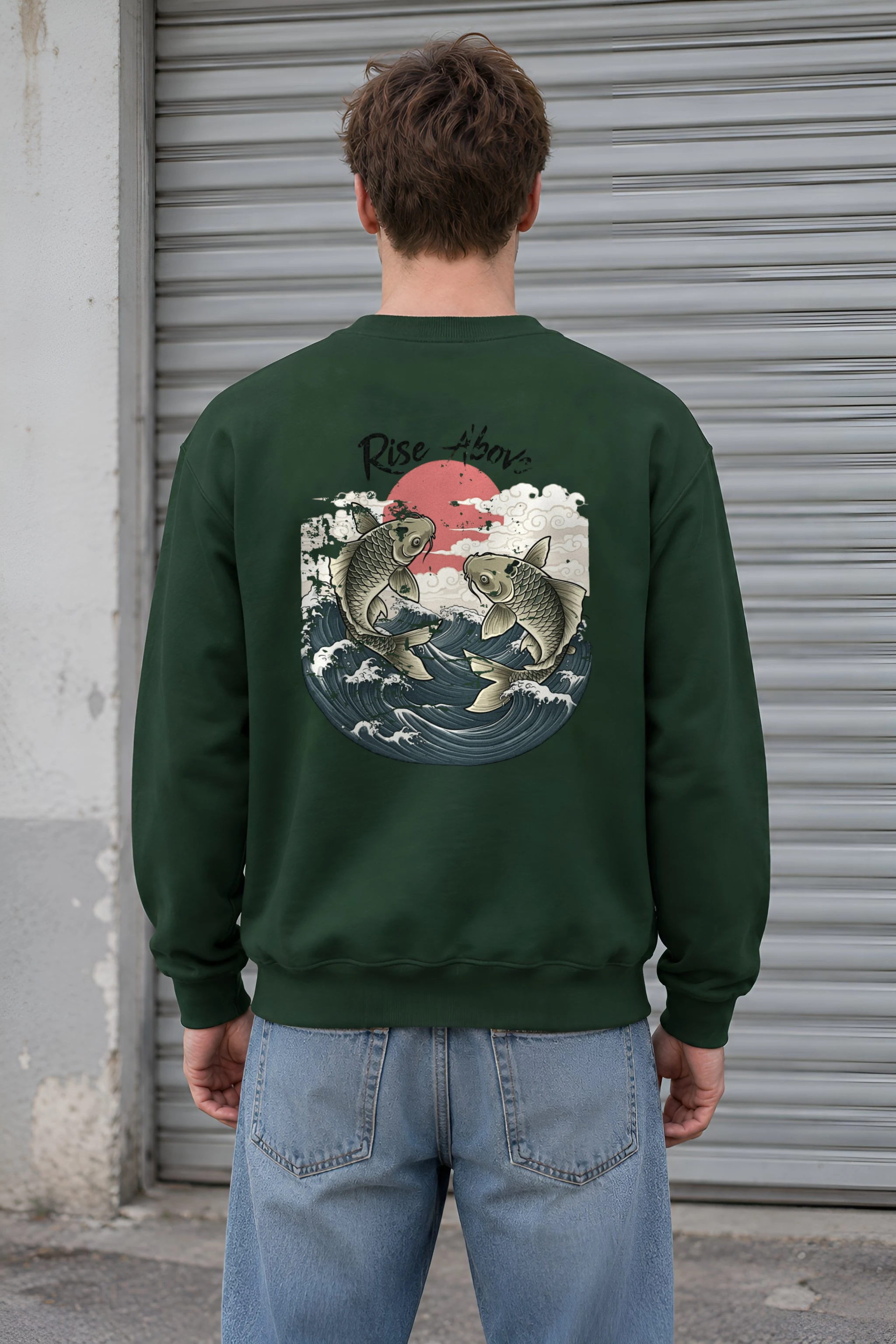 "Rise Above Koi" 1 Crewneck Sweatshirt