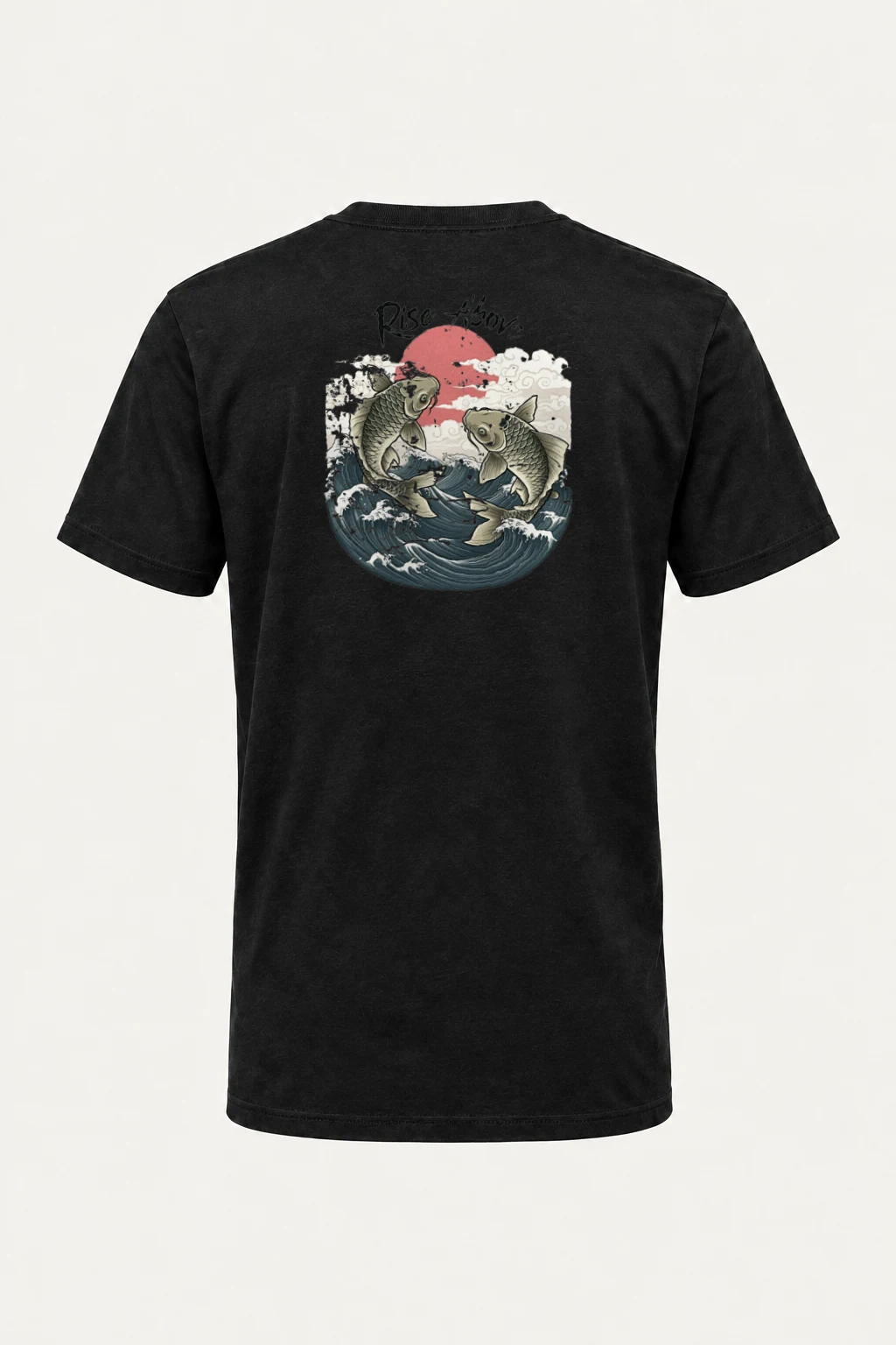 "Rise Above Koi" Heavyweight Unisex Crewneck T-shirt | Gildan 5000