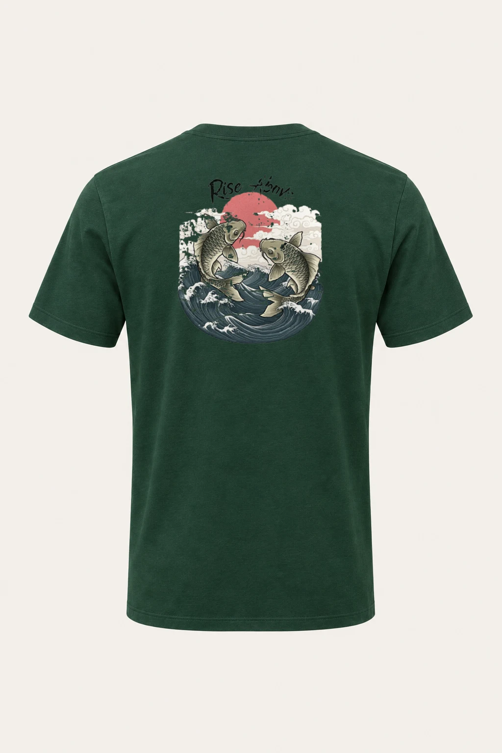 "Rise Above Koi" Heavyweight Unisex Crewneck T-shirt | Gildan 5000