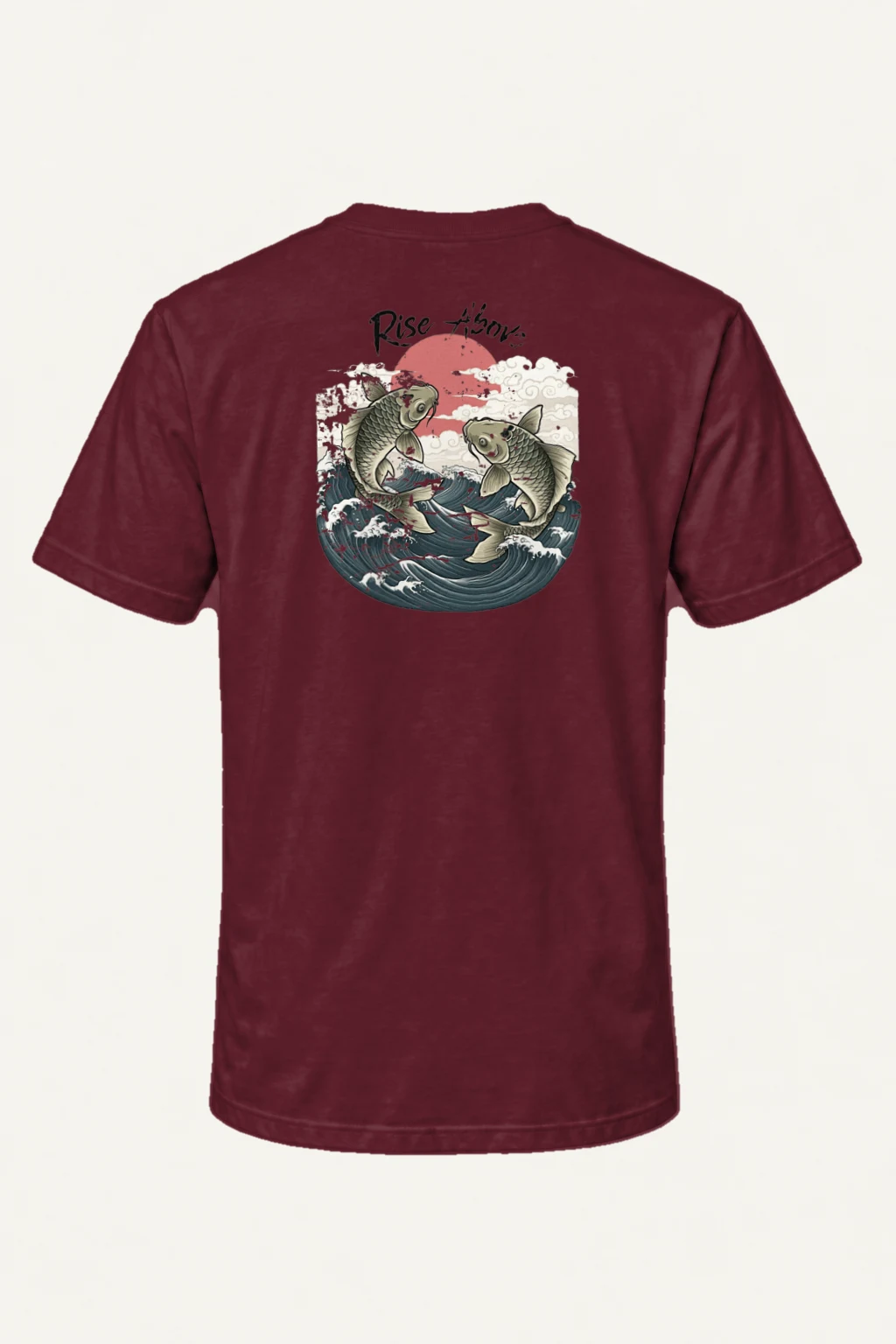 "Rise Above Koi" Heavyweight Unisex Crewneck T-shirt | Gildan 5000