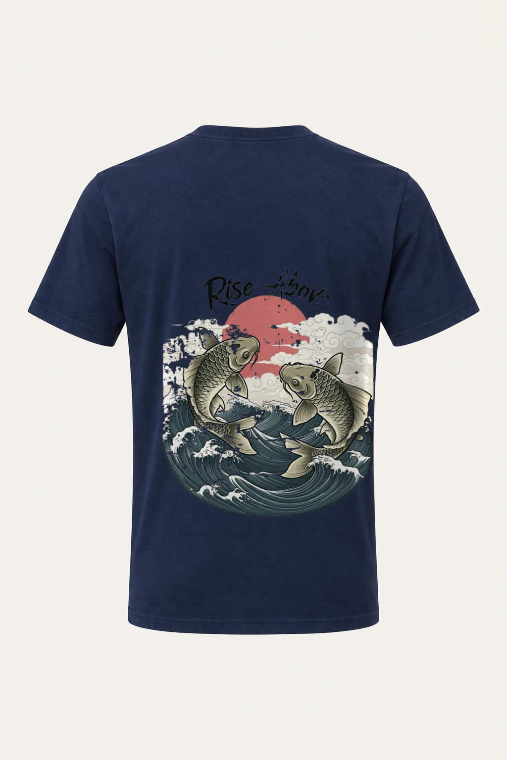 "Rise Above Koi" Heavyweight Unisex Crewneck T-shirt | Gildan 5000