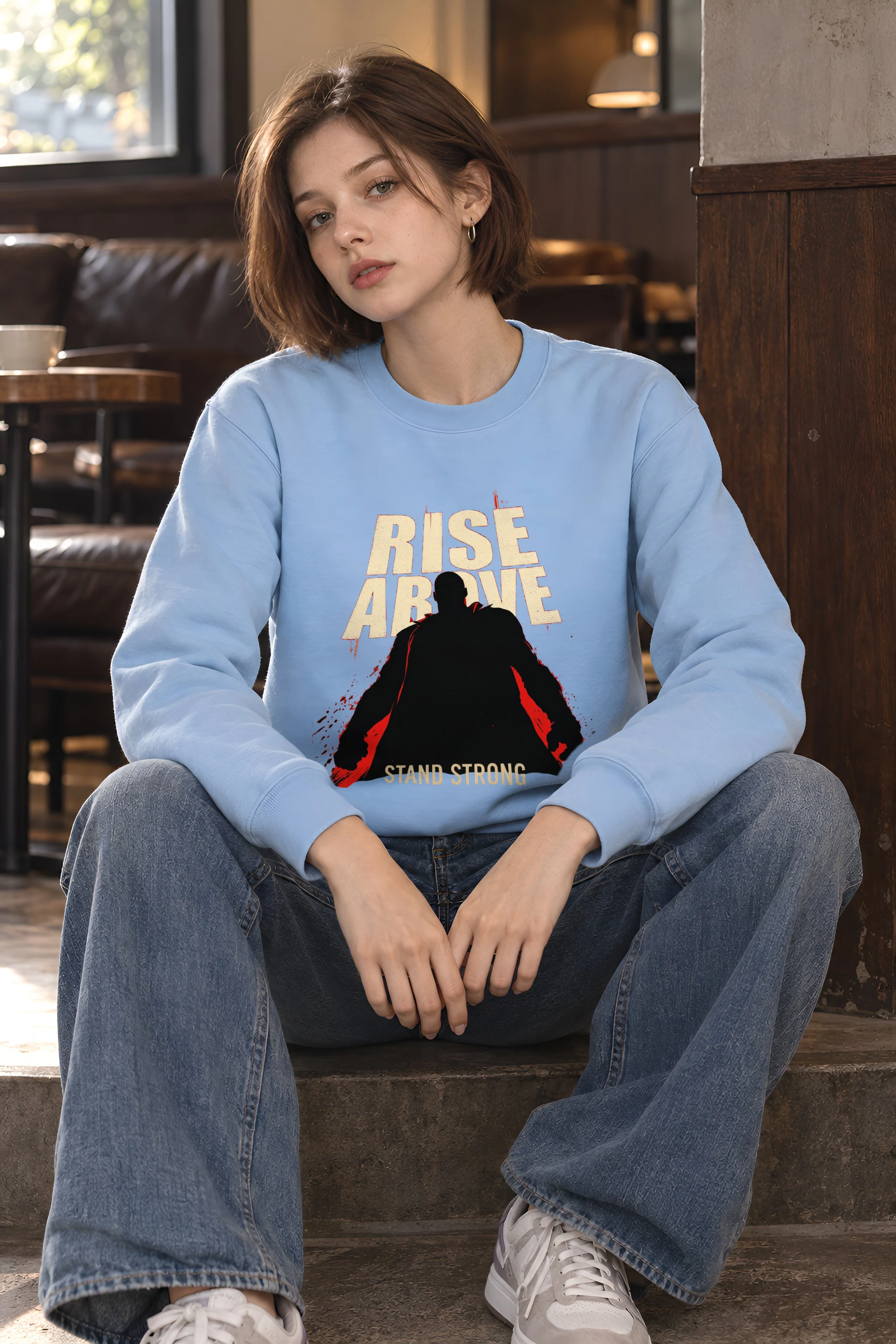 "Rise Above Stand Strong" Heavy Blend Unisex Crewneck Sweatshirt