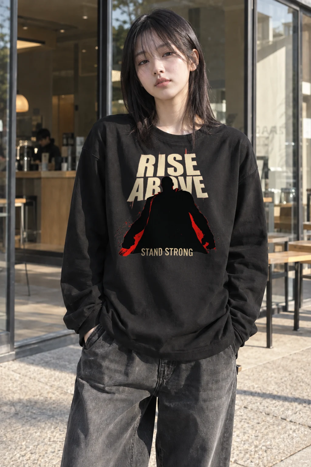 "Rise Above" Unisex Longsleeve T-shirt | Gildan 2400