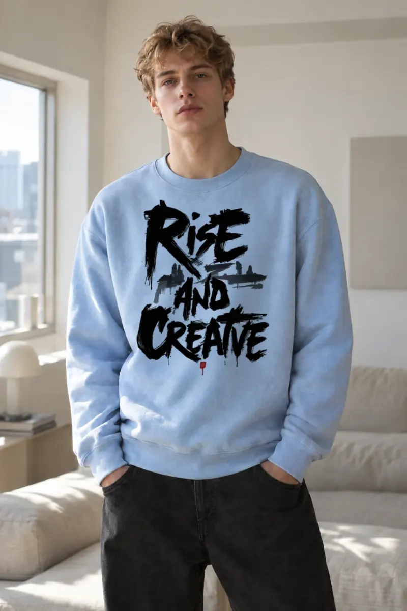 "Rise And Create" Heavy Blend Unisex Crewneck Sweatshirt | Gildan 18000