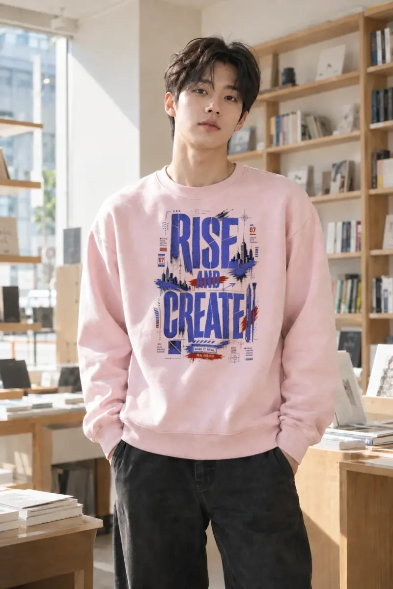 "Rise And Create" Heavy Blend Unisex Crewneck Sweatshirt | Gildan 18000