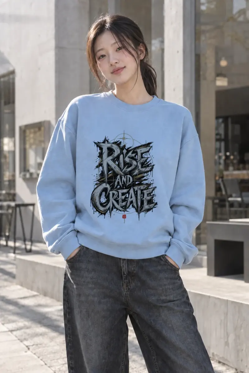 "Rise And Create" Heavy Blend Unisex Crewneck Sweatshirt | Gildan 18000
