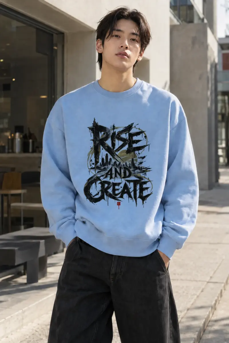 "Rise And Create" Heavy Blend Unisex Crewneck Sweatshirt | Gildan 18000