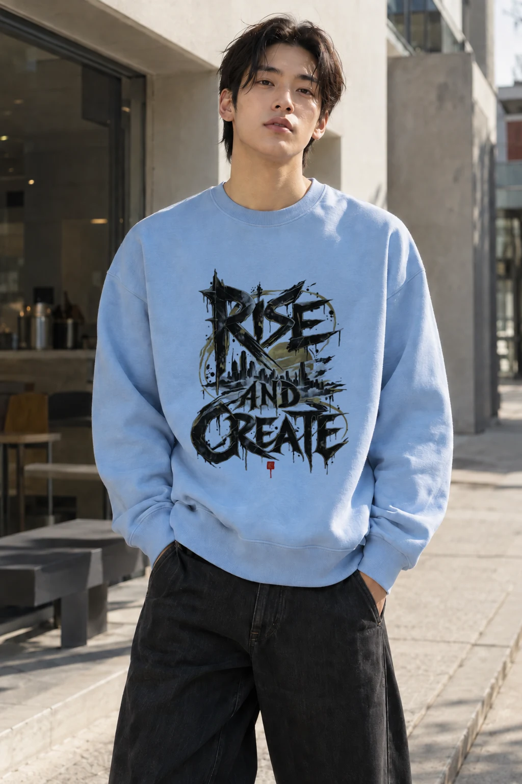 "Rise And Create" Heavy Blend Unisex Crewneck Sweatshirt | Gildan 18000