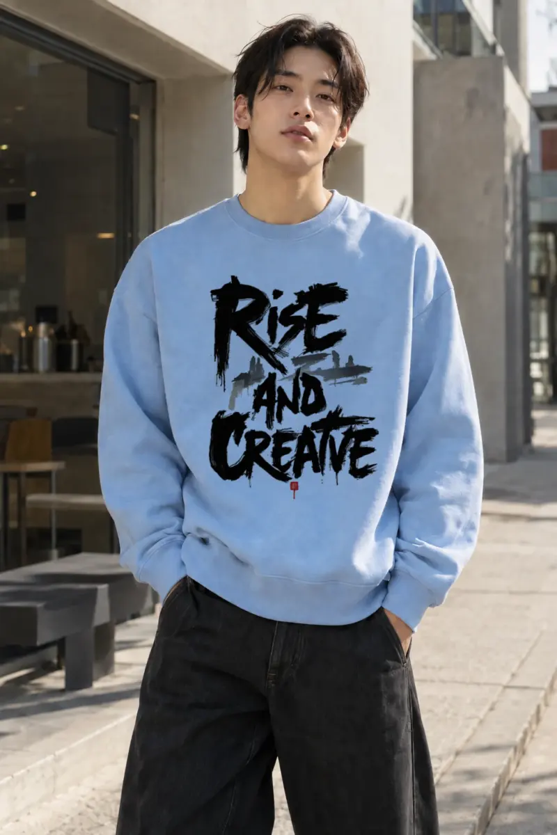"Rise And Create" Heavy Blend Unisex Crewneck Sweatshirt | Gildan 18000