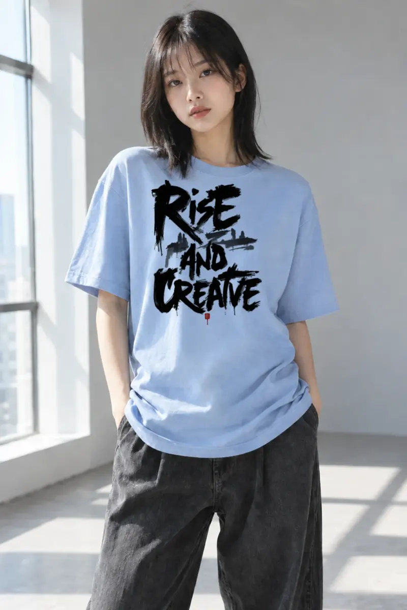"Rise And Create" Heavyweight Unisex Crewneck T-shirt | Gildan 5000