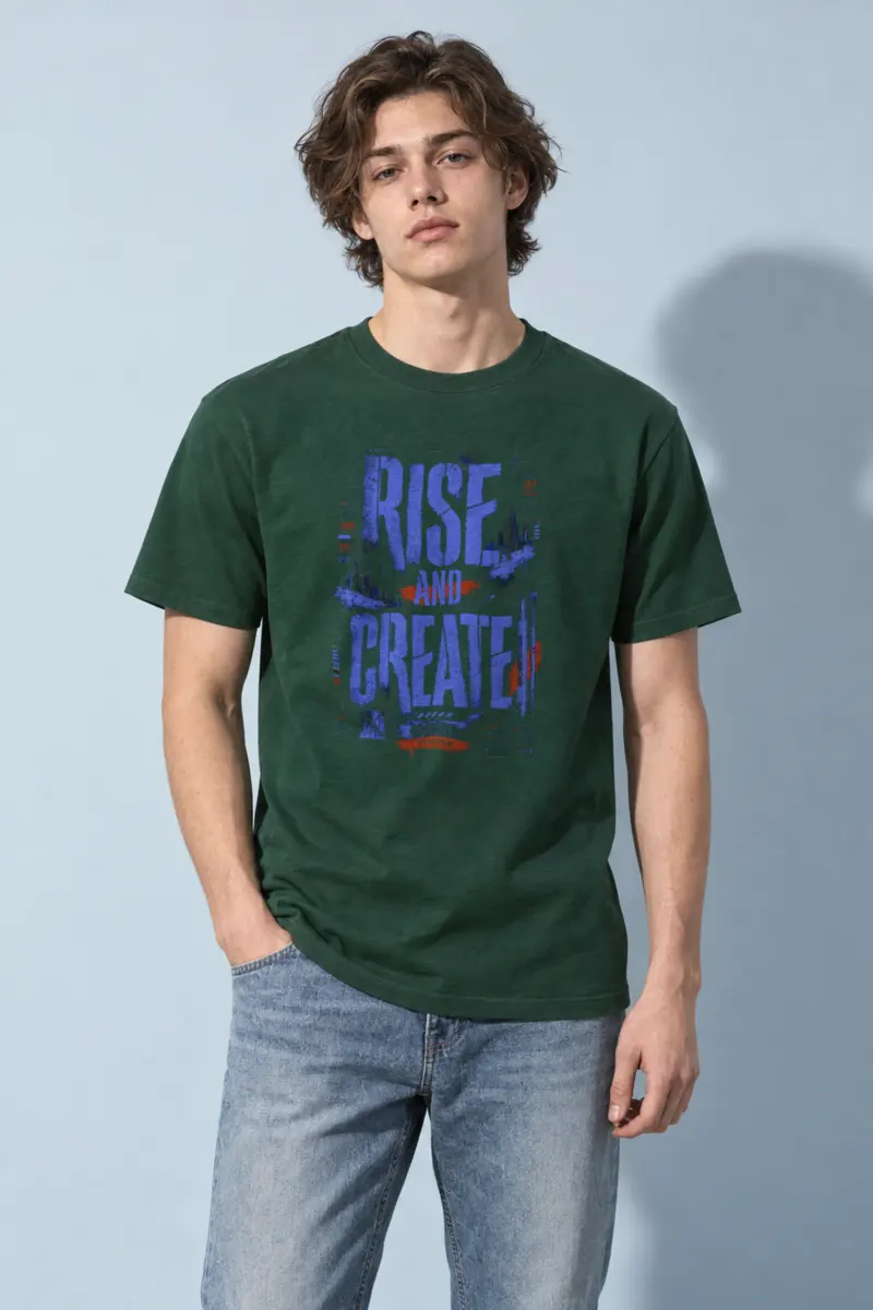 "Rise And Create" Heavyweight Unisex Crewneck T-shirt