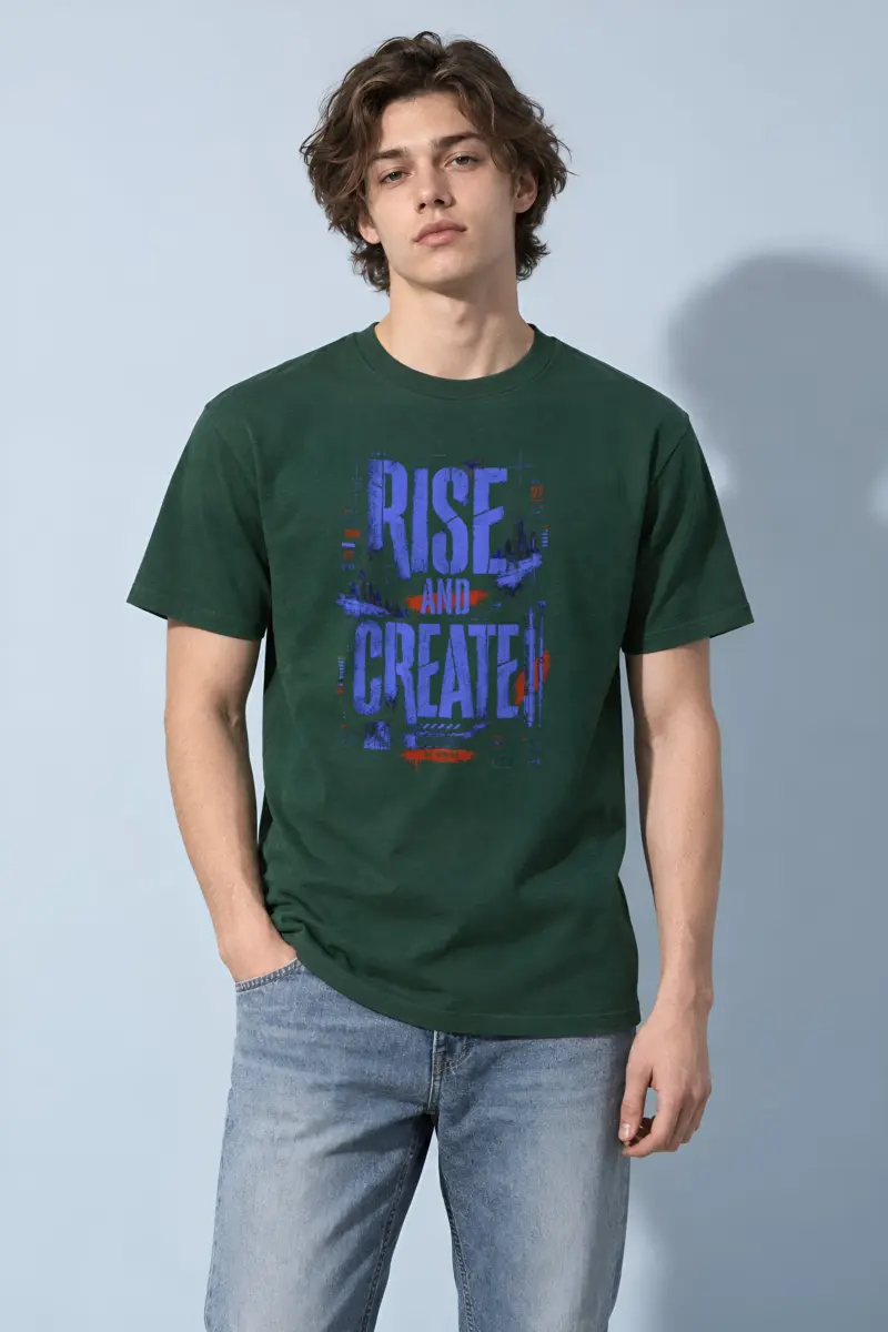"Rise And Create" Heavyweight Unisex Crewneck T-shirt