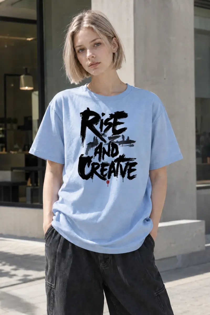 "Rise And Create" Heavyweight Unisex Crewneck T-shirt | Gildan 5000