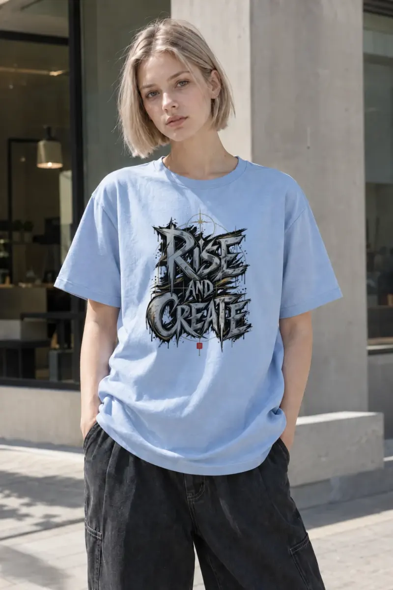 "Rise And Create" Heavyweight Unisex Crewneck T-shirt | Gildan 5000