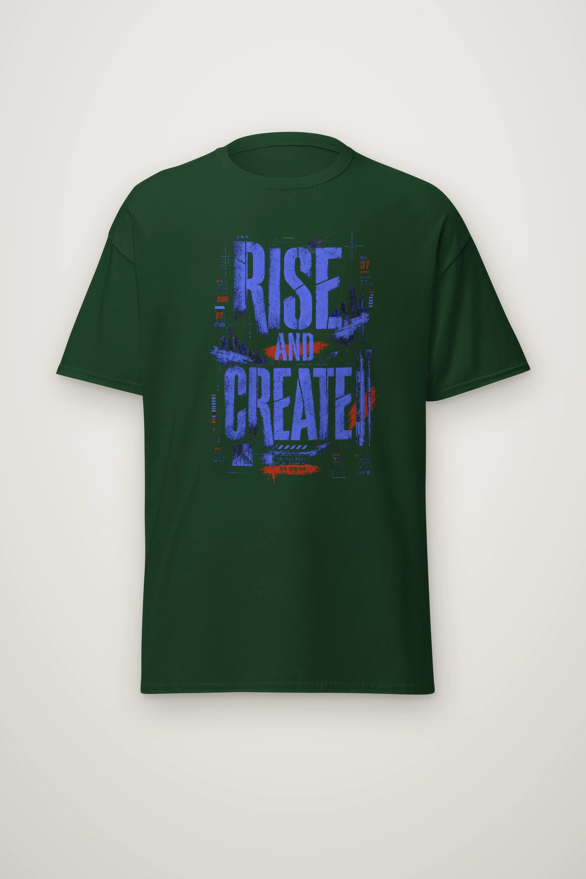 "Rise And Create" Heavyweight Unisex Crewneck T-shirt