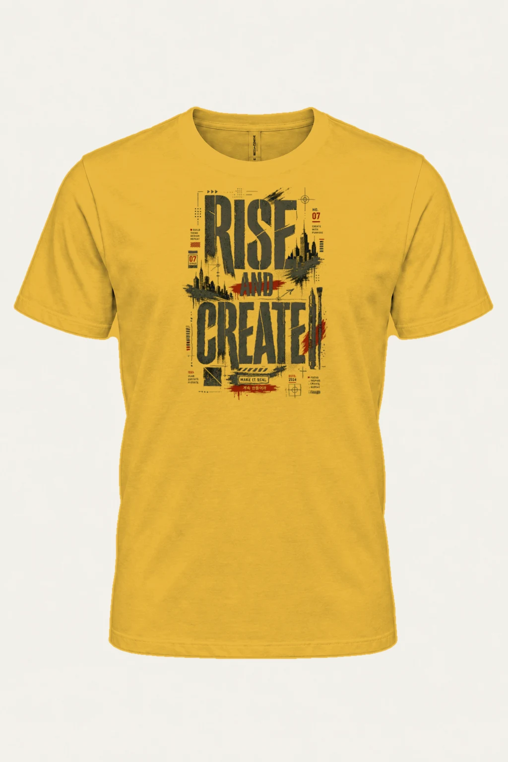 "Rise And Create" Heavyweight Unisex Crewneck T-shirt | Gildan 5000
