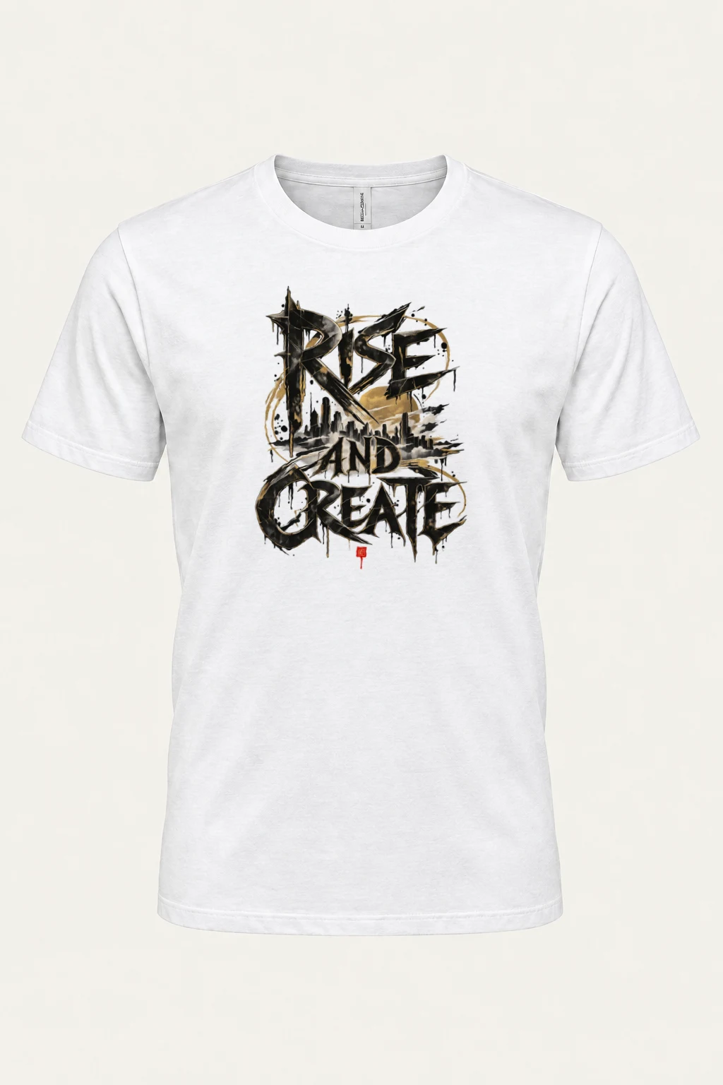 "Rise And Create" Heavyweight Unisex Crewneck T-shirt | Gildan 5000