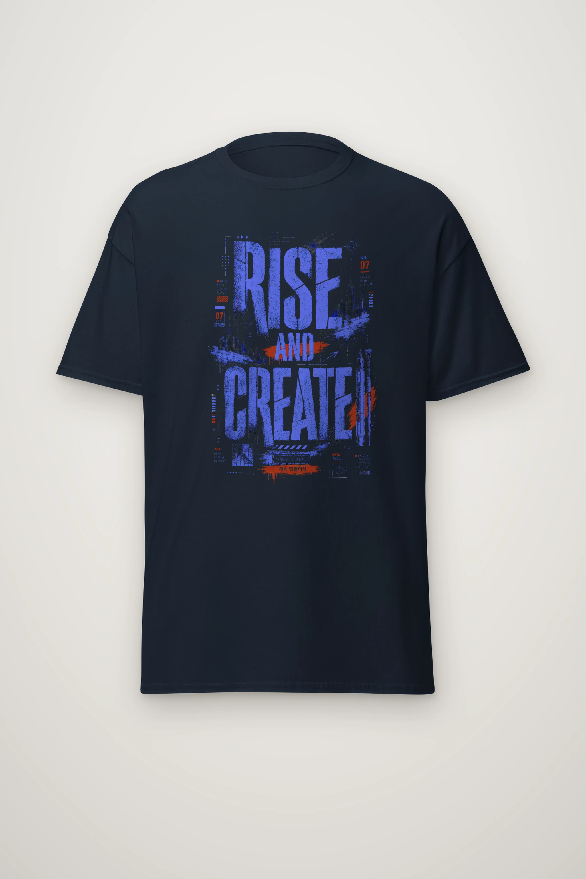 "Rise And Create" Heavyweight Unisex Crewneck T-shirt