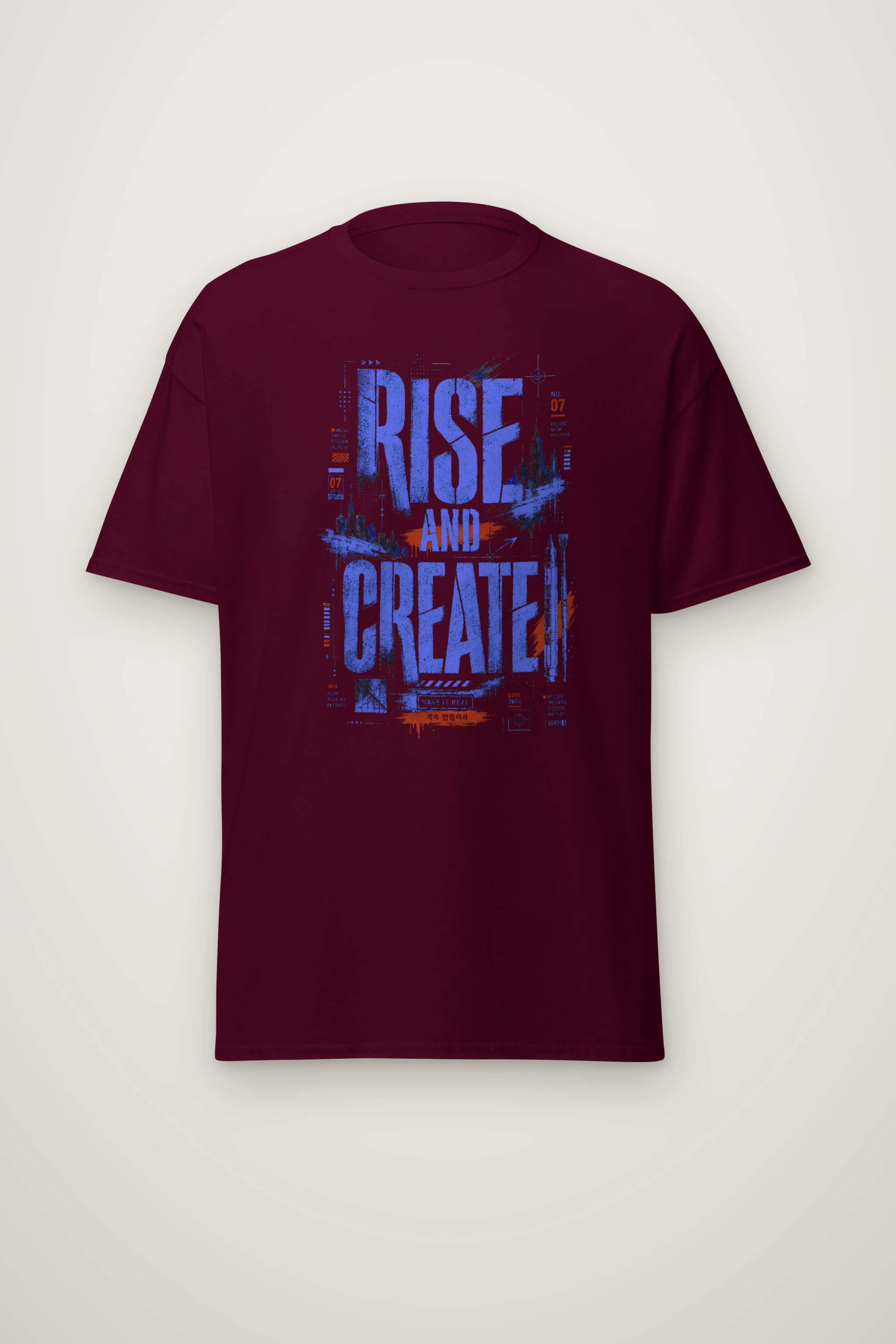 "Rise And Create" Heavyweight Unisex Crewneck T-shirt