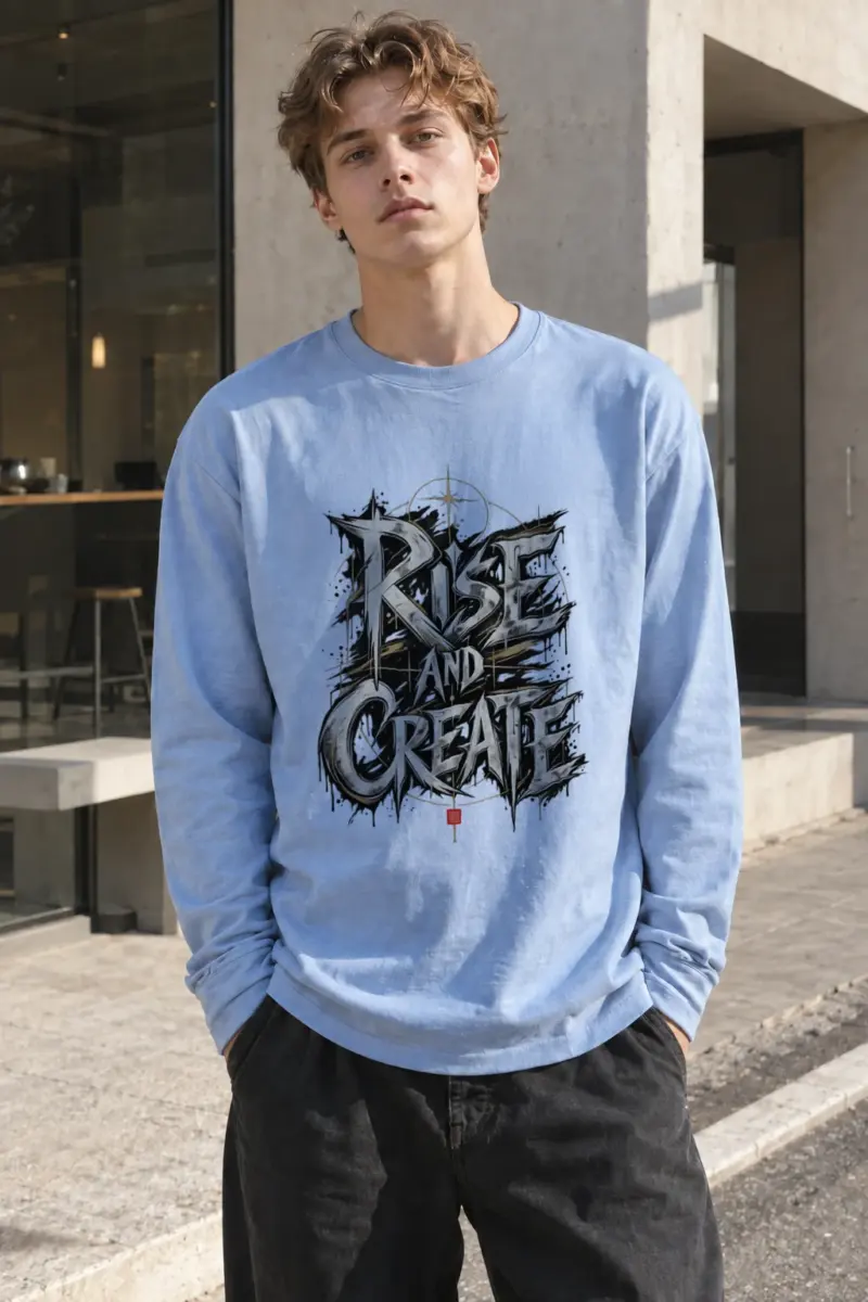 "Rise And Create" Unisex Longsleeve T-shirt | Gildan 2400