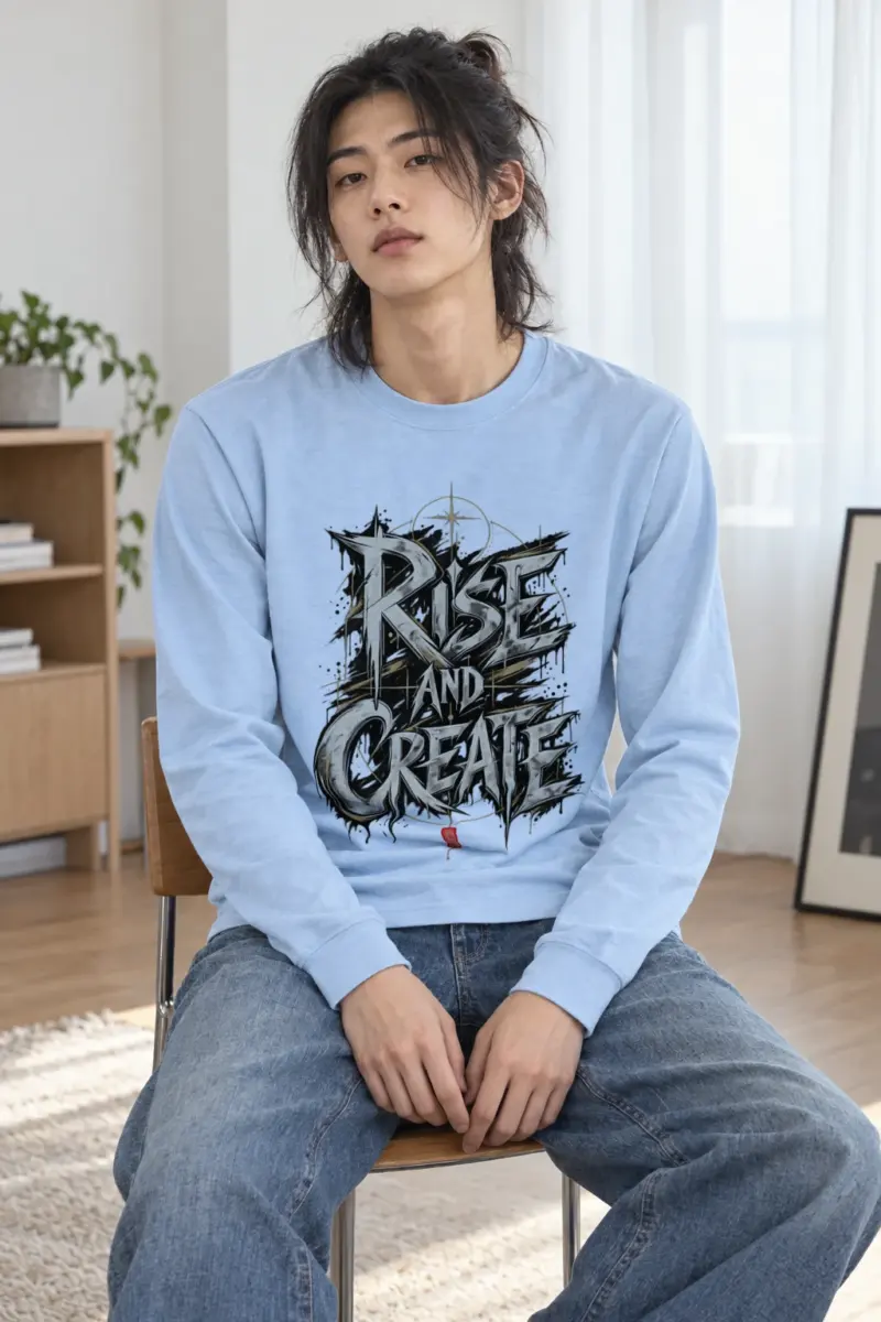 "Rise And Create" Unisex Longsleeve T-shirt | Gildan 2400