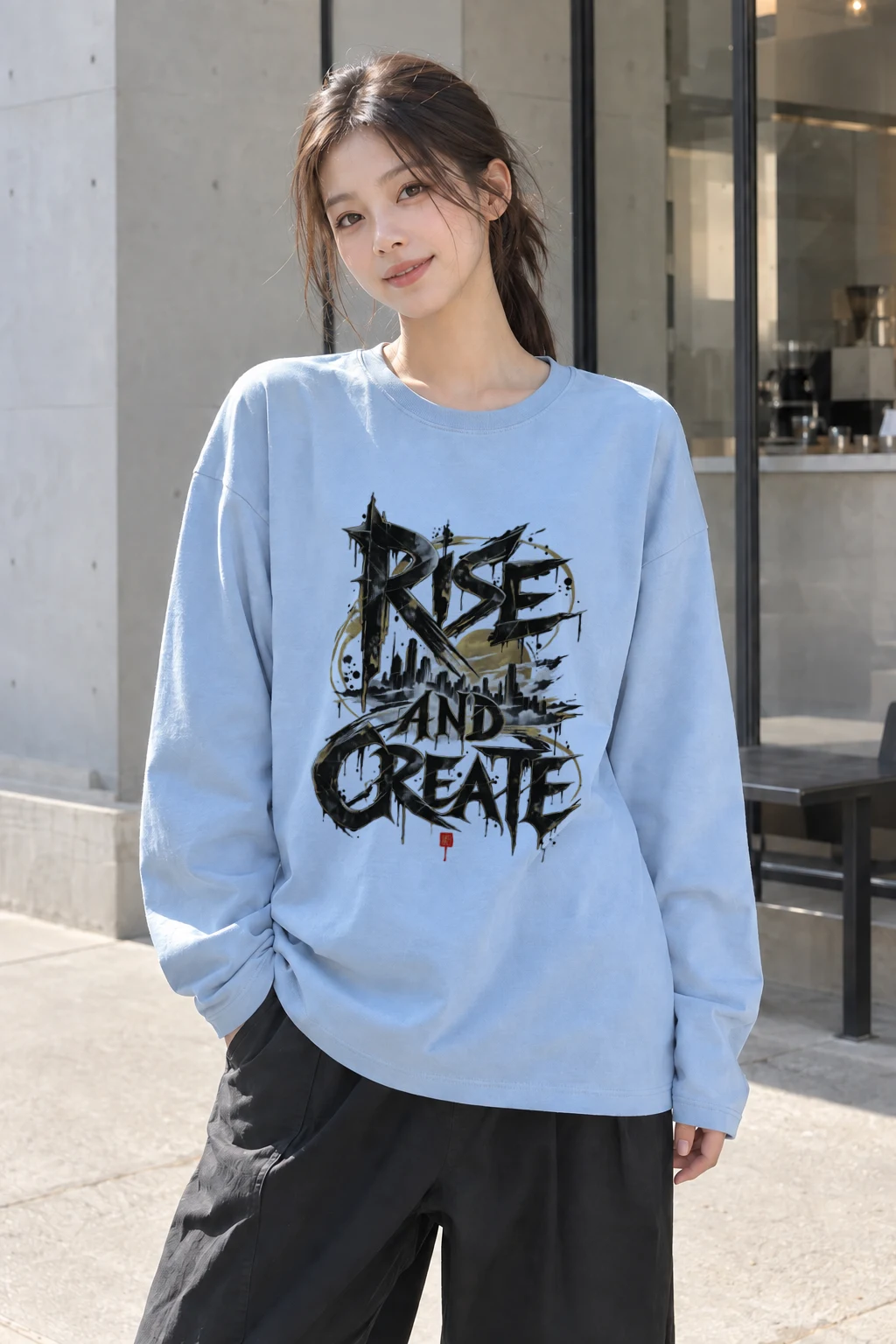 "Rise And Create" Unisex Longsleeve T-shirt | Gildan 2400