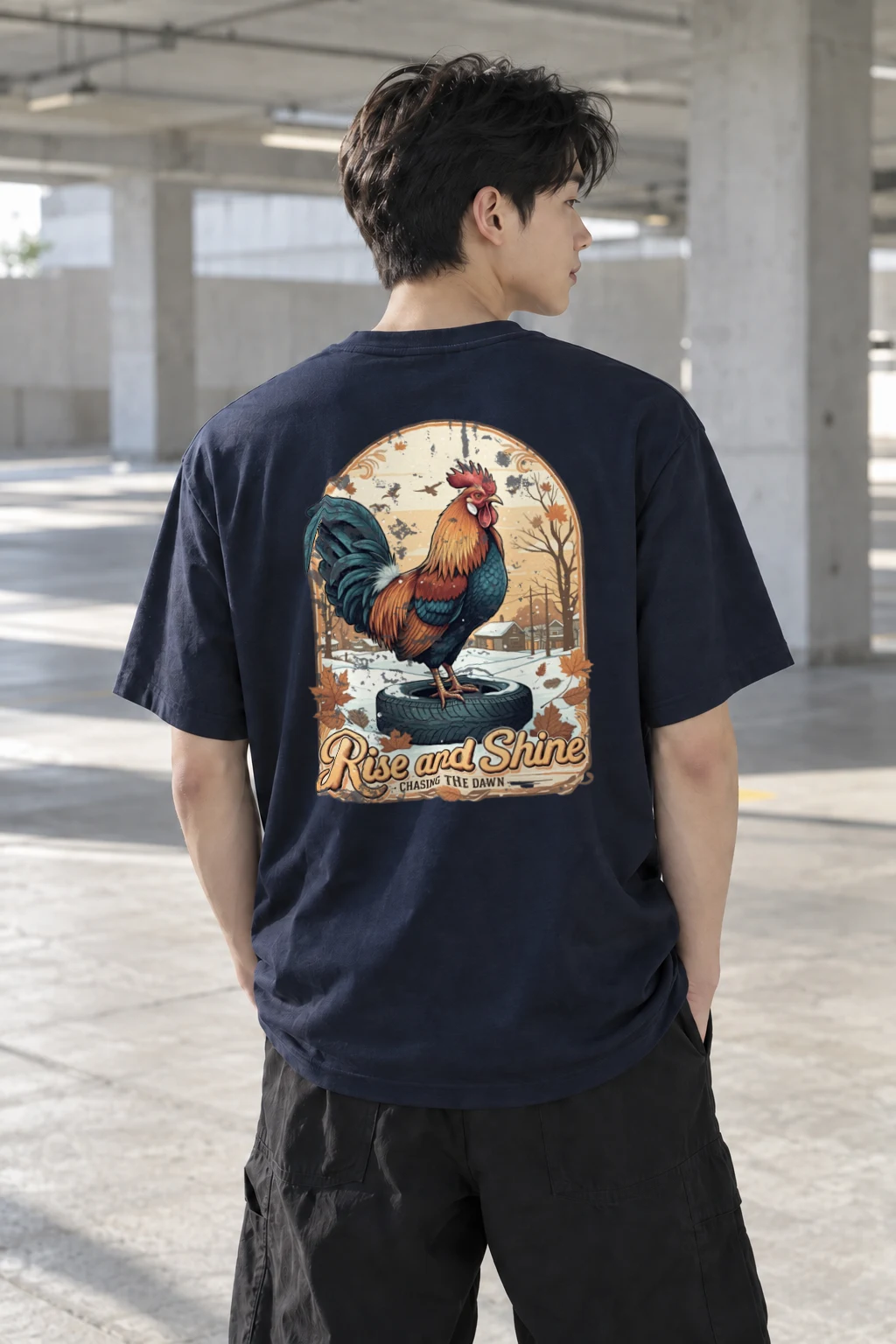 "Rise And Shine" Heavyweight Unisex Crewneck T-shirt | Gildan 5000