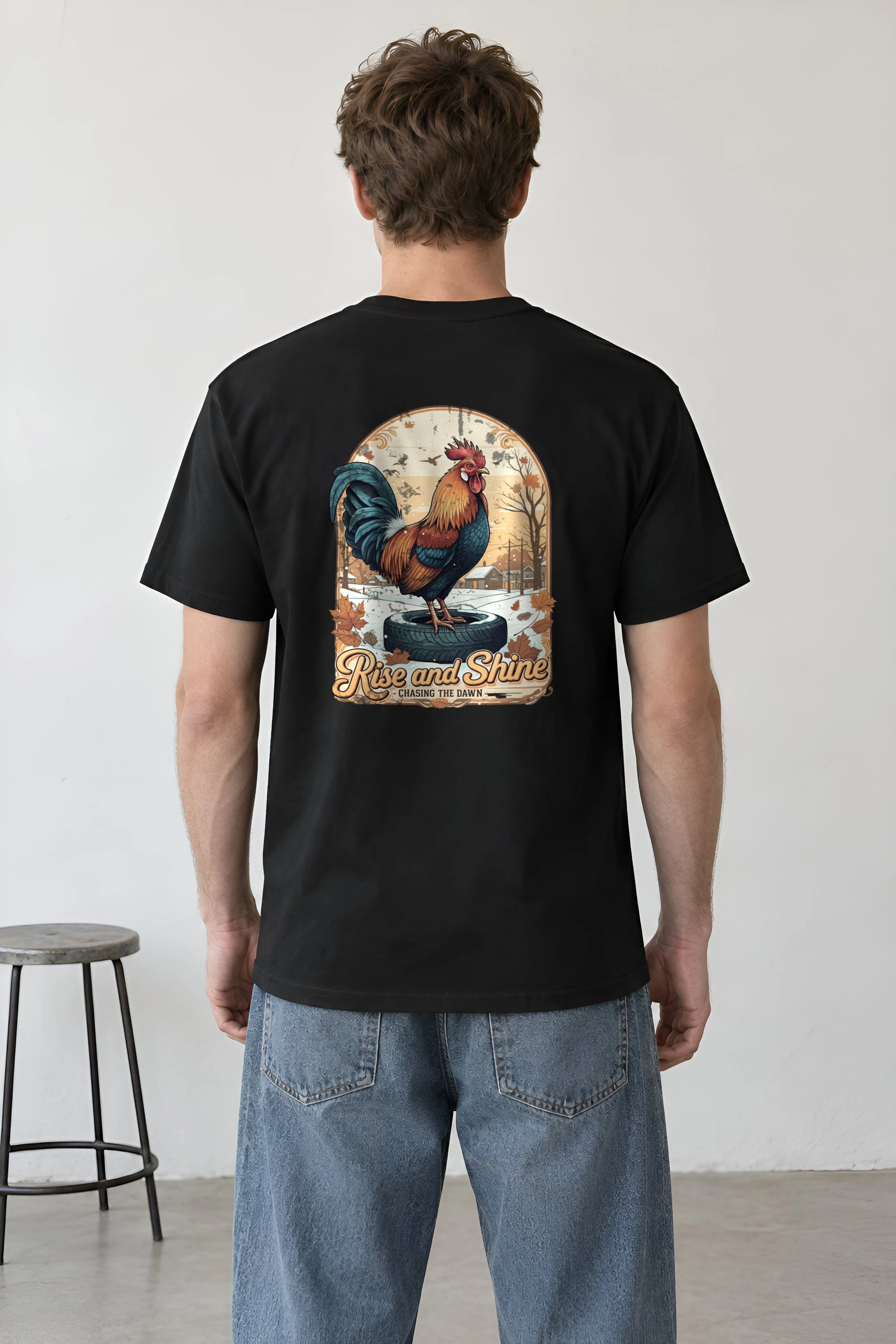 "Rise And Shine" Heavyweight Unisex Crewneck T-shirt
