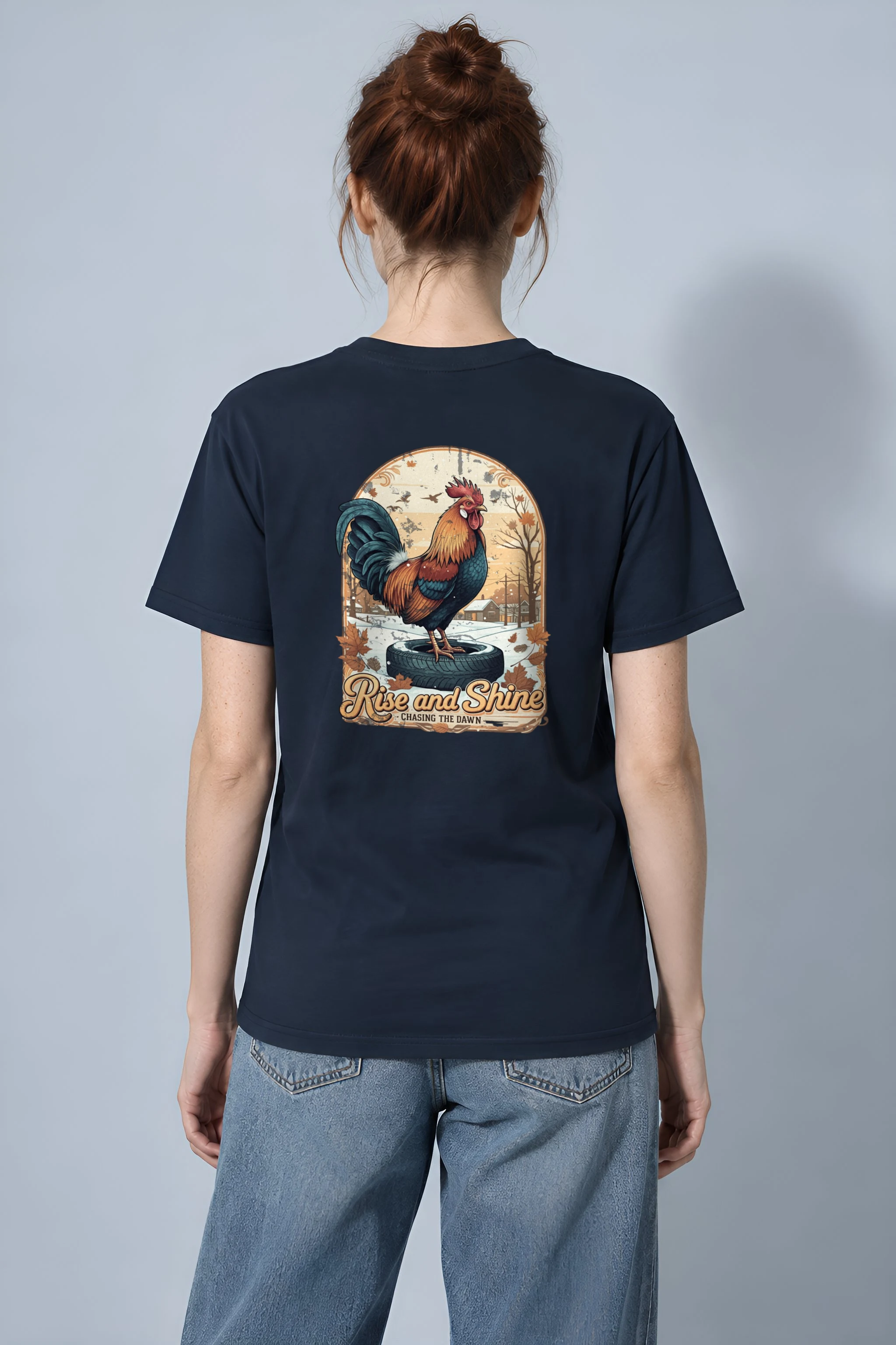 "Rise And Shine" Heavyweight Unisex Crewneck T-shirt