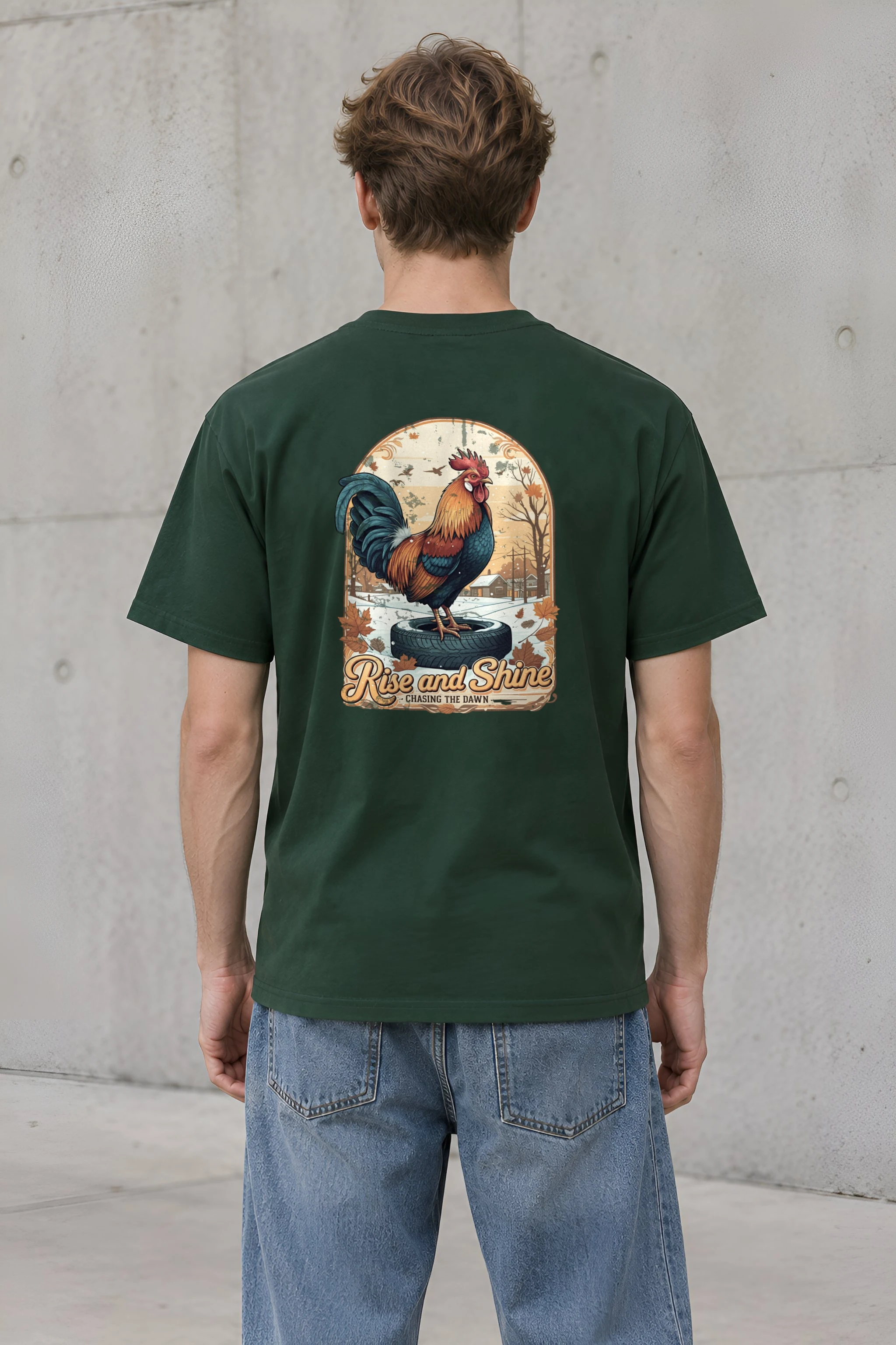 "Rise And Shine" Heavyweight Unisex Crewneck T-shirt