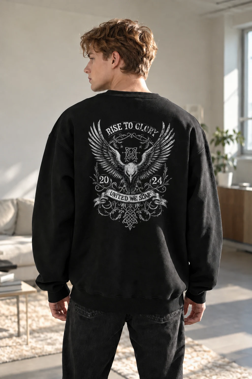 "Rise To Glory" Heavy Blend Unisex Crewneck Sweatshirt | Gildan 18000