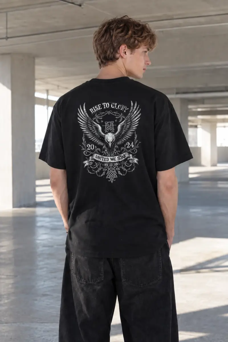 "Rise To Glory" Heavyweight Unisex Crewneck T-shirt | Gildan 5000