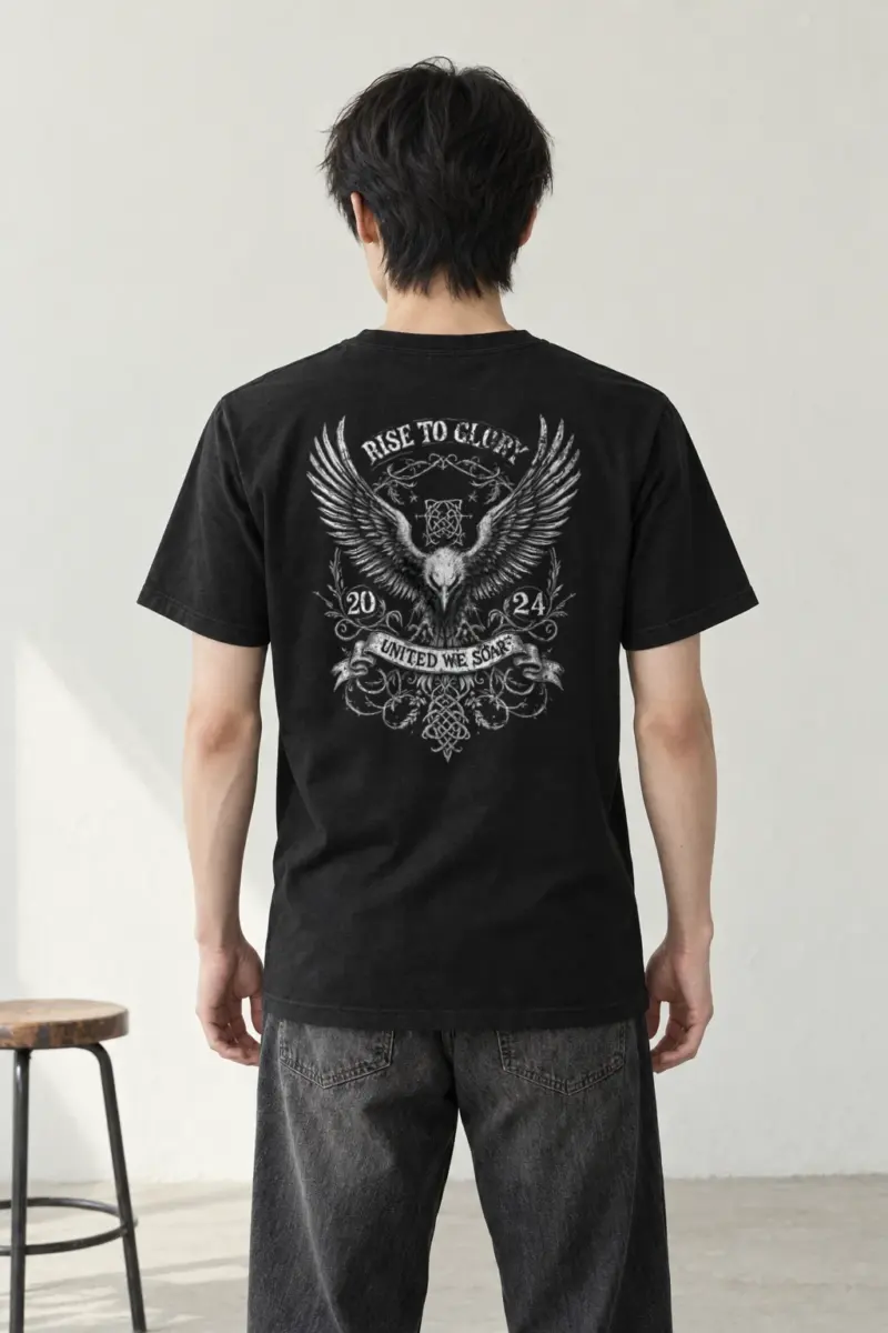 "Rise To Glory" Heavyweight Unisex Crewneck T-shirt | Gildan 5000